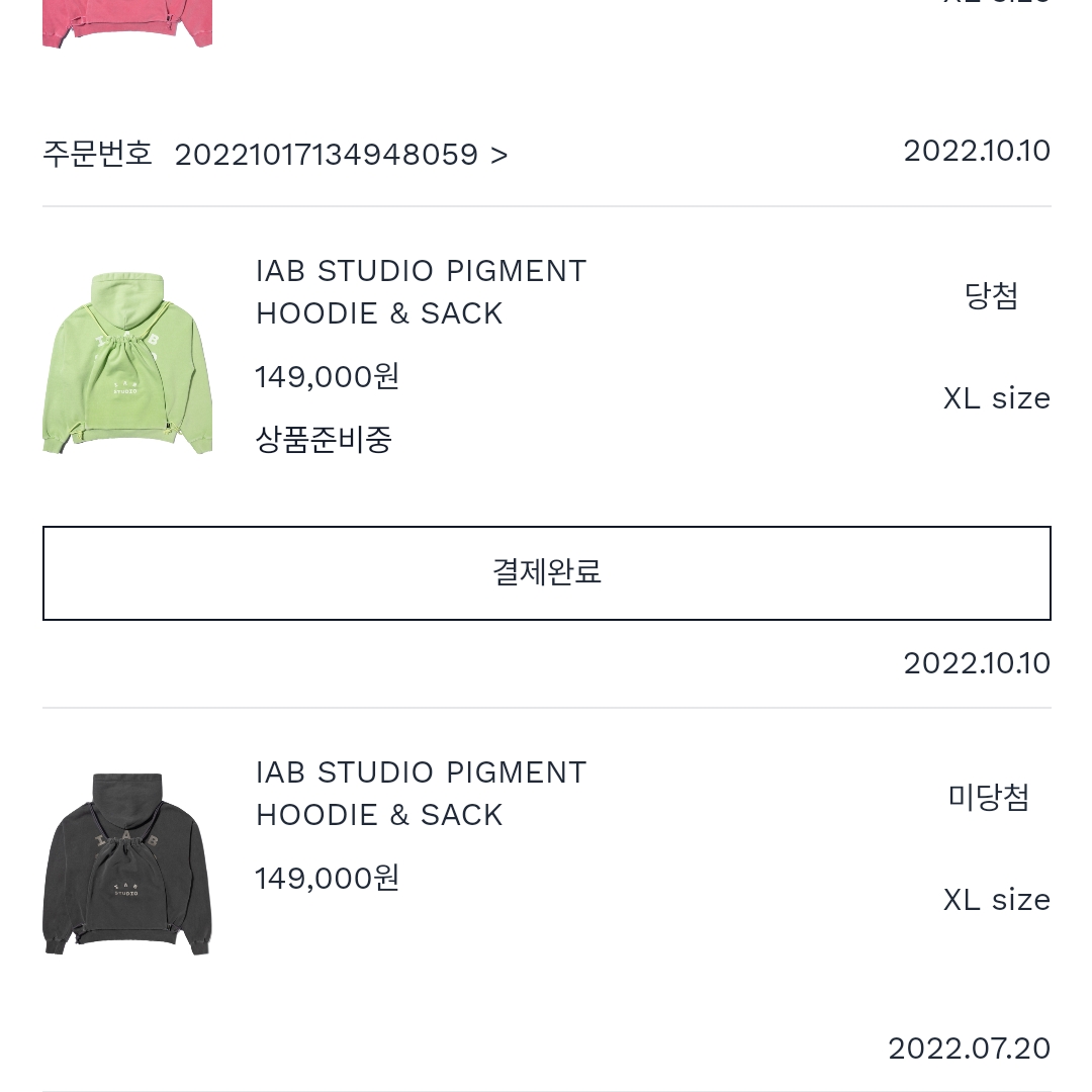IAB Studio Pigment Hoodie & Sack Apple Green 착용 스타일