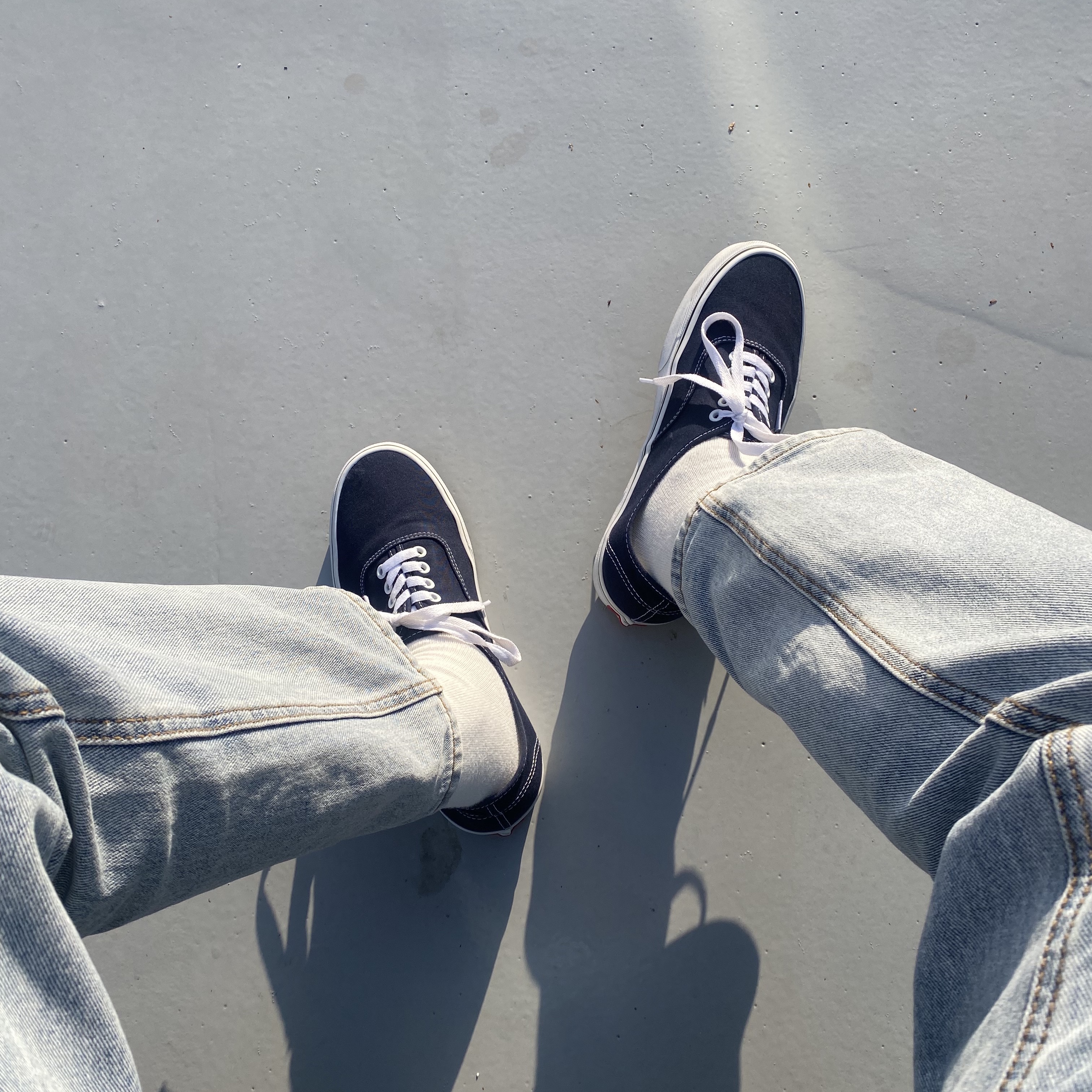 Vans Vault OG Authentic LX Navy 착용 스타일 - 1