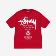 Stussy World Tour T-Shirt Dark Red