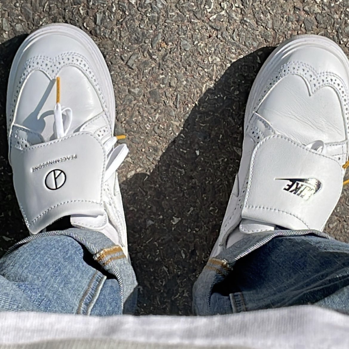Nike x Peaceminusone Kwondo1 White 착용 스타일 - 1