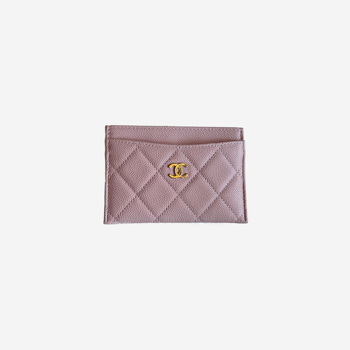 Chanel Classic Card Holder AP0213 Beige in Shiny Grained Calfskin