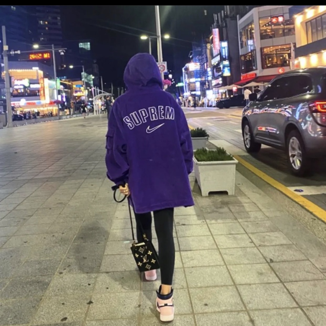 Supreme x Nike Arc Corduroy Hooded Jacket Purple - 22SS 착용 스타일