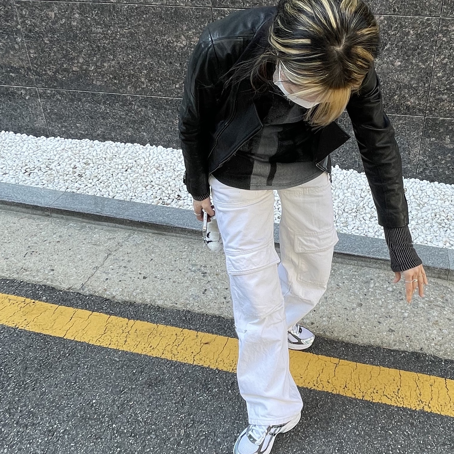 Asics Gel-1130 White Black Mint 착용 스타일 - 4