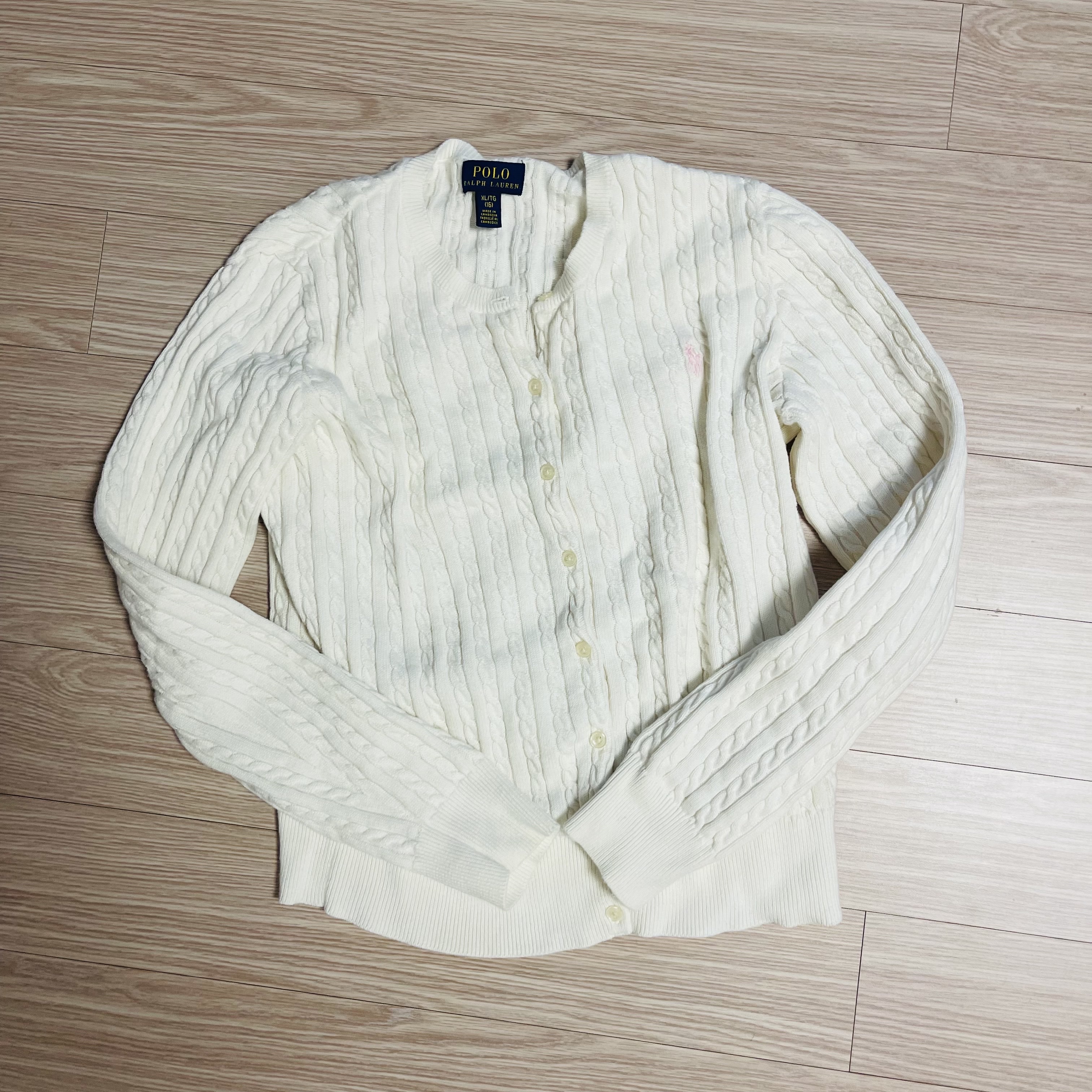[30% 적립] Polo Ralph Lauren Children Mini Cable Cotton Cardigan Warm White 착용 스타일 - 2