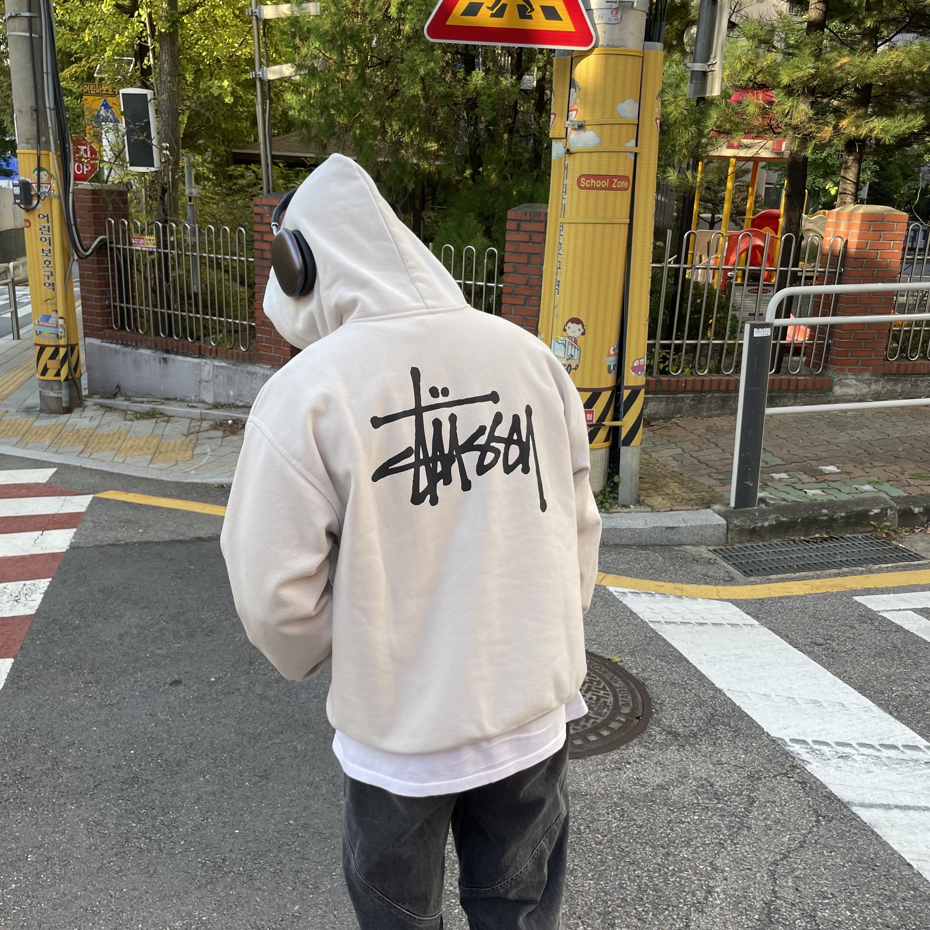 Stussy Basic Stussy Hoodie Smoke 2022, Apple AirPods Max Lightning Space Gray (Korean Ver.) 착용 스타일 - 2