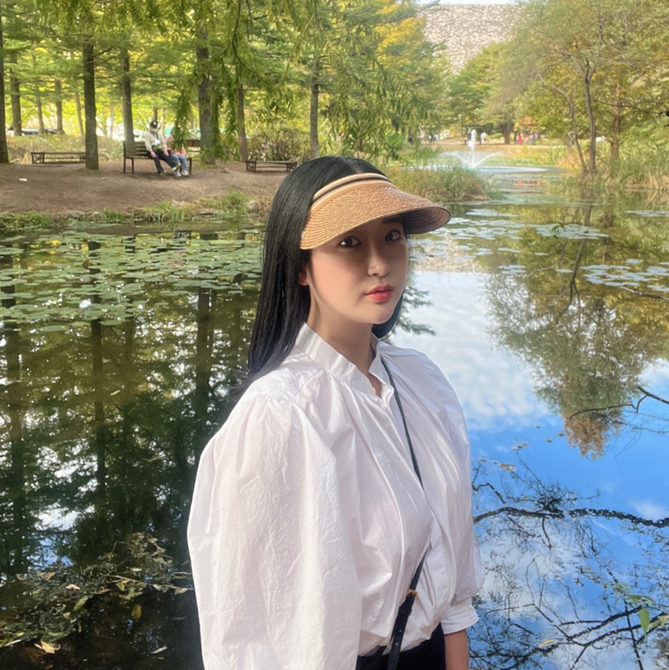 (W) Helen Kaminski Bianca Nougat Black Stripe 착용 스타일 - 1