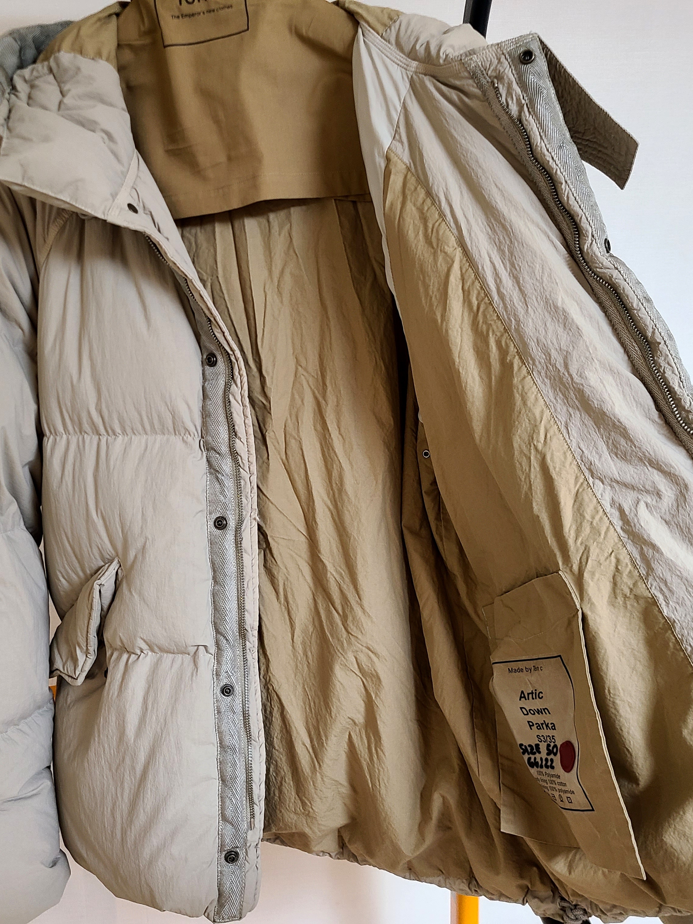Ten C Artic Down Parka Pale Taupe 착용 스타일 - 4