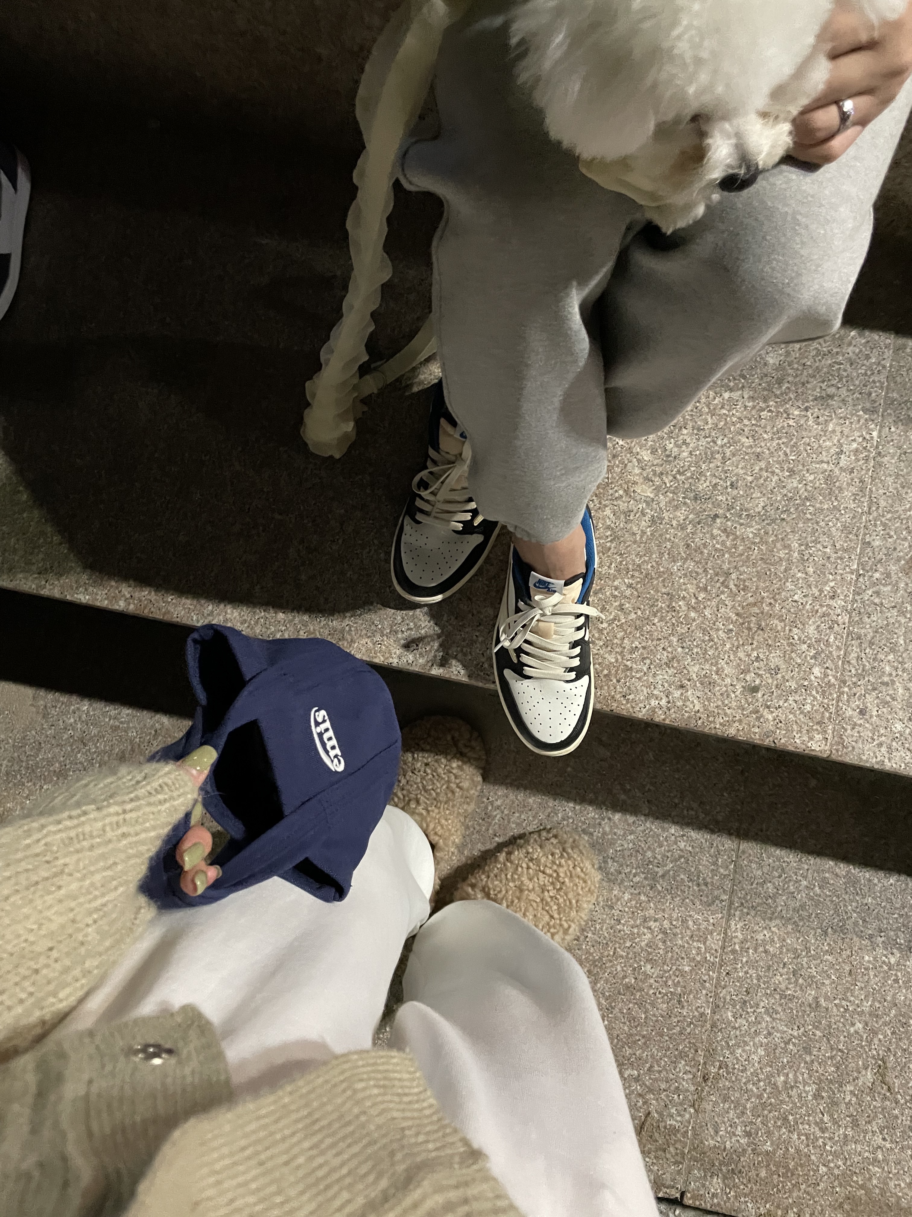 Jordan 1 x Travis Scott x Fragment Retro Low OG SP Military Blue 착용 스타일 - 1