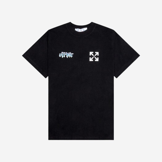 오프화이트 90's 리퀴드 슬림 티셔츠 블랙