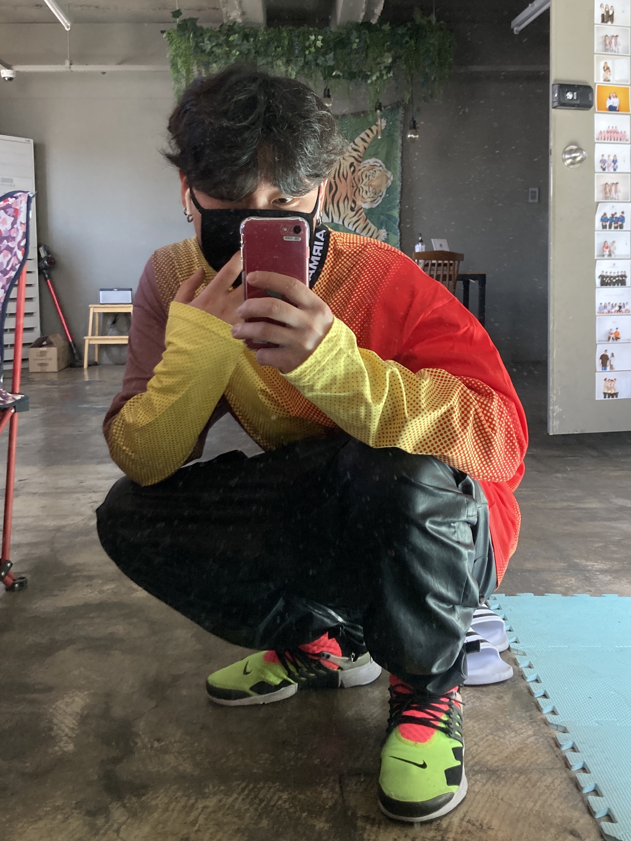 Nike x Acronym Air Presto Mid Multi-Color, Nike x Stussy NRG FL LS Top Multi Color (DO5308-902) 착용 스타일 - 2
