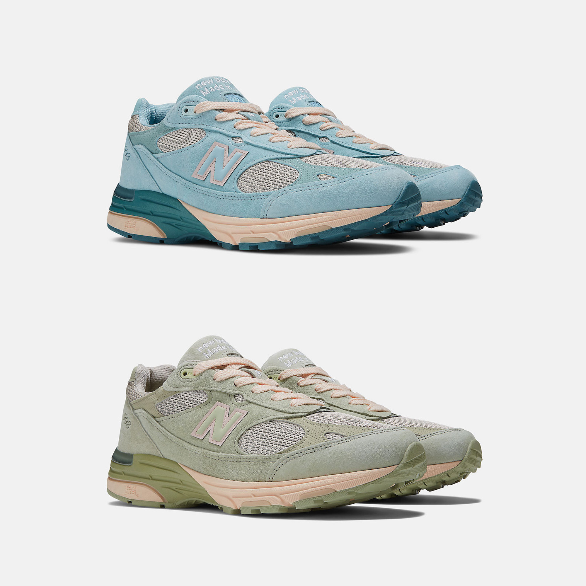 New Balance x Joe Freshgoods 993 Made in USA Arctic Blue, New Balance x Joe Freshgoods 993 Made in USA Sage ์ฐฉ์ฉ ์คํ์ผ - 2