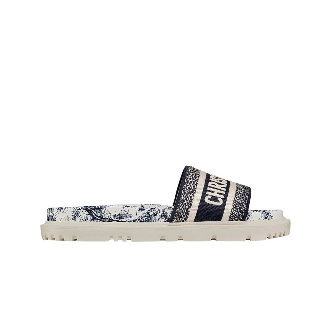 (W) 디올 디웨이 뮬 트왈 드 주이 플라워 자수 코튼 딥 블루((W) Dior Dway Mule Toile de Jouy Flowers Embroidered Cotton Deep Blue) - 1