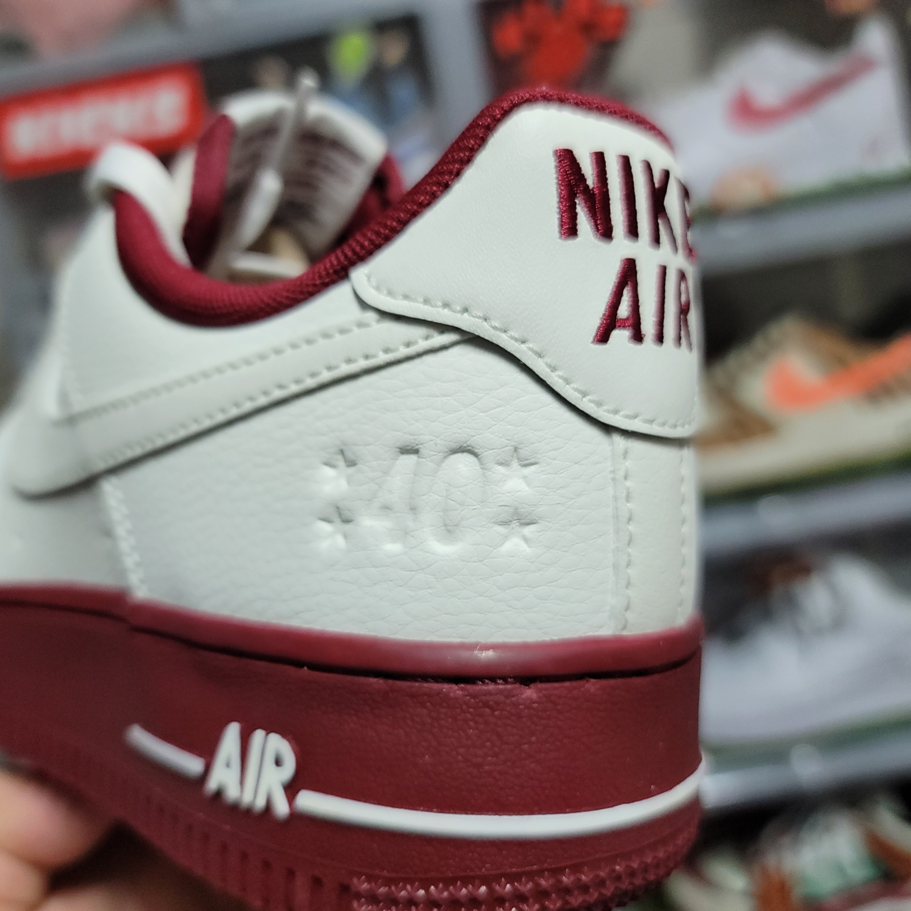 (W) Nike Air Force 1 '07 SE 40th Anniversary Join Forces Sail Team Red 착용 스타일 - 3