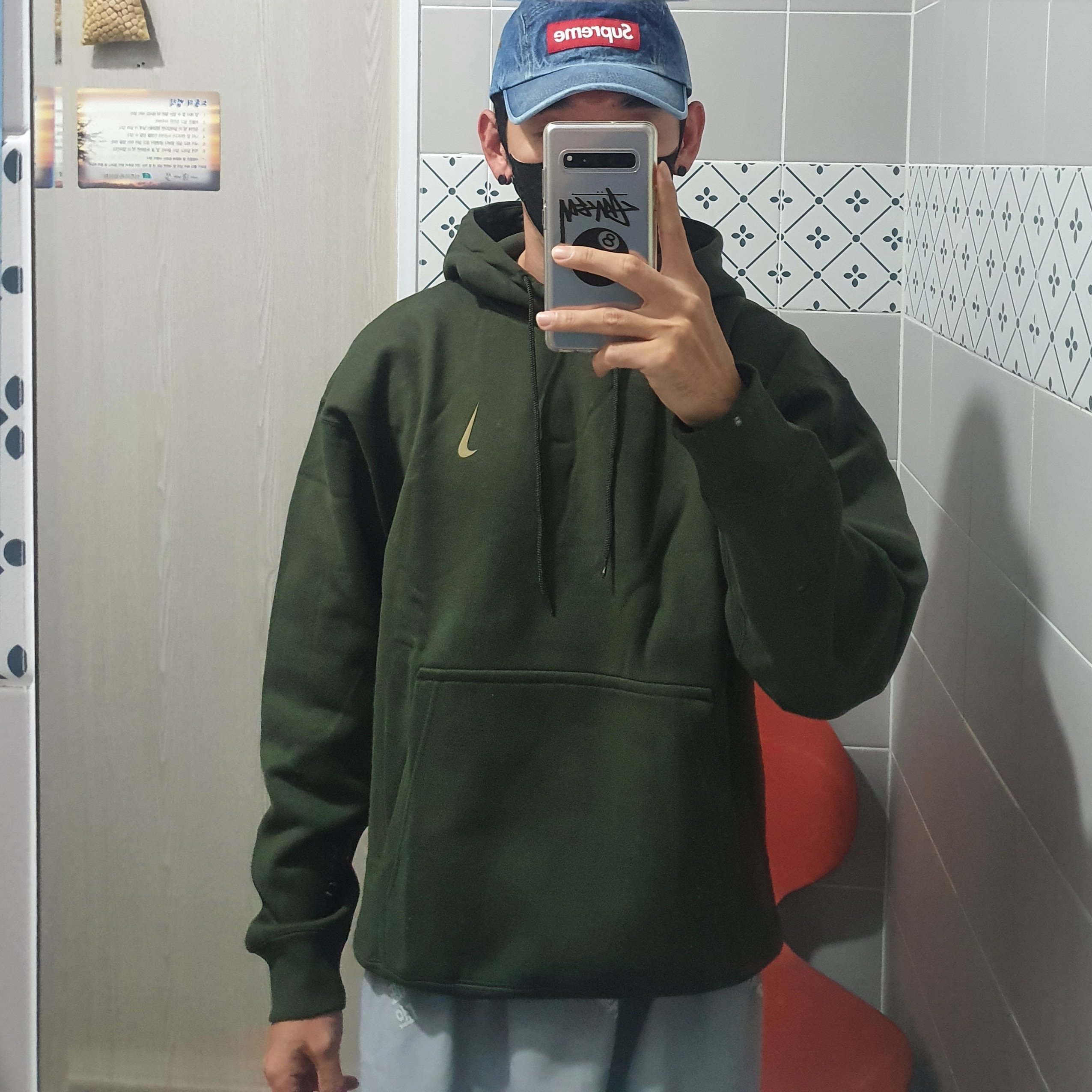 Nike x Billie Eilish NRG Fleece Hoodie Sequoia - Asia 착용 스타일 - 1