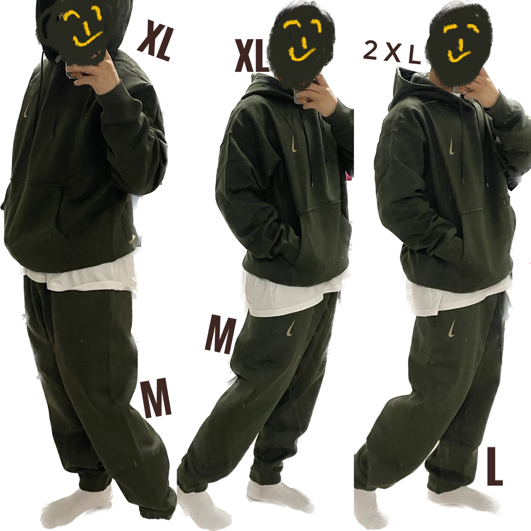 Nike x Billie Eilish NRG Fleece Hoodie Sequoia - Asia, Nike x Billie Eilish NRG Fleece Pants Sequoia - Asia 착용 스타일 - 1