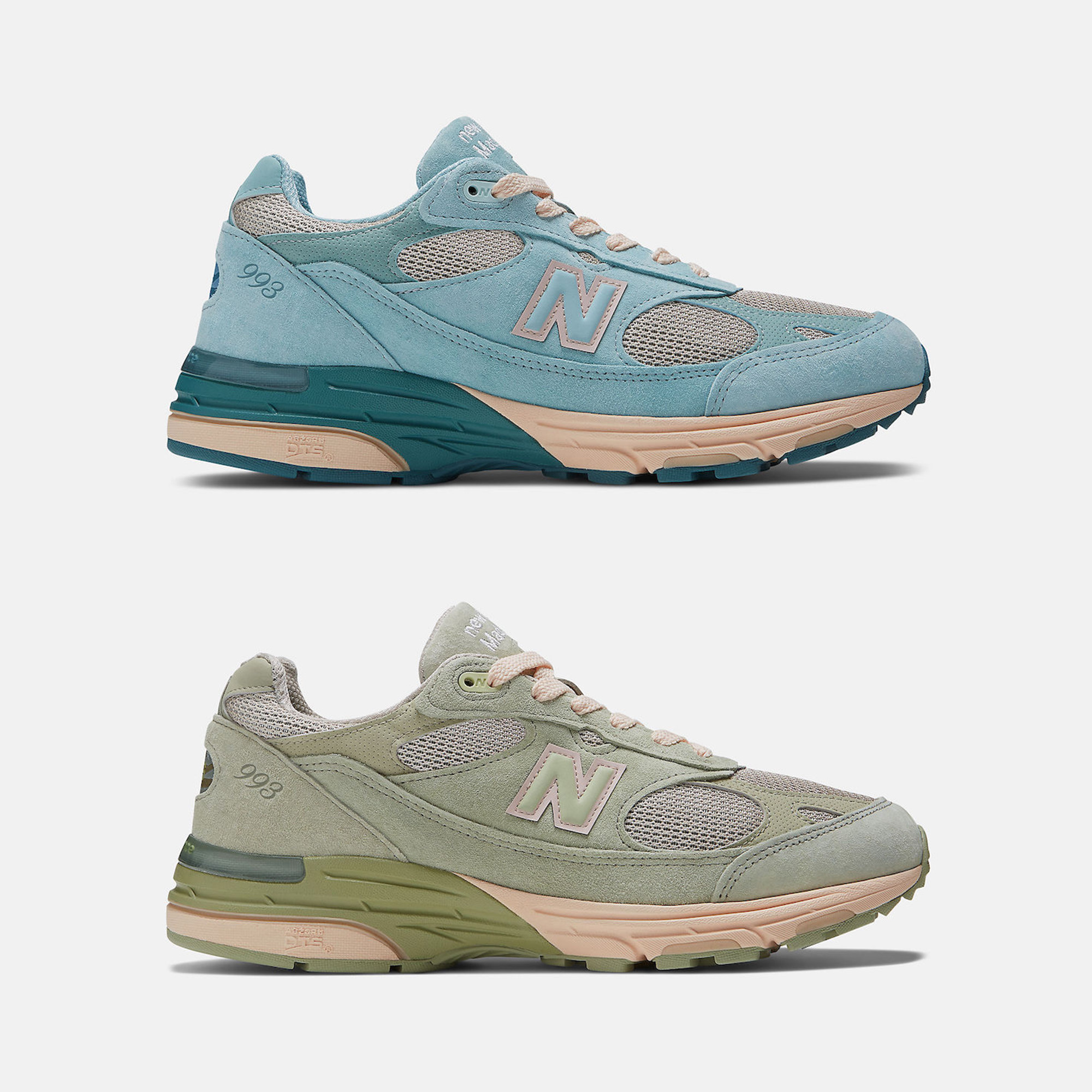 New Balance x Joe Freshgoods 993 Made in USA Arctic Blue, New Balance x Joe Freshgoods 993 Made in USA Sage ์ฐฉ์ฉ ์คํ์ผ - 3