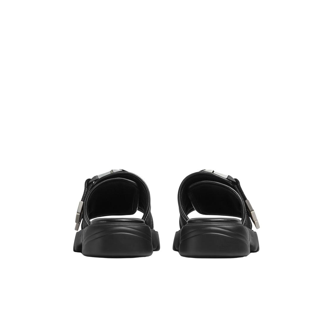 (W) 보테가 베네타 플래쉬 패딩 테크니컬 패브릭 플랫 샌들 블랙((W) Bottega Veneta Flash Padded Technical Fabric Flat Sandals Black) - 3