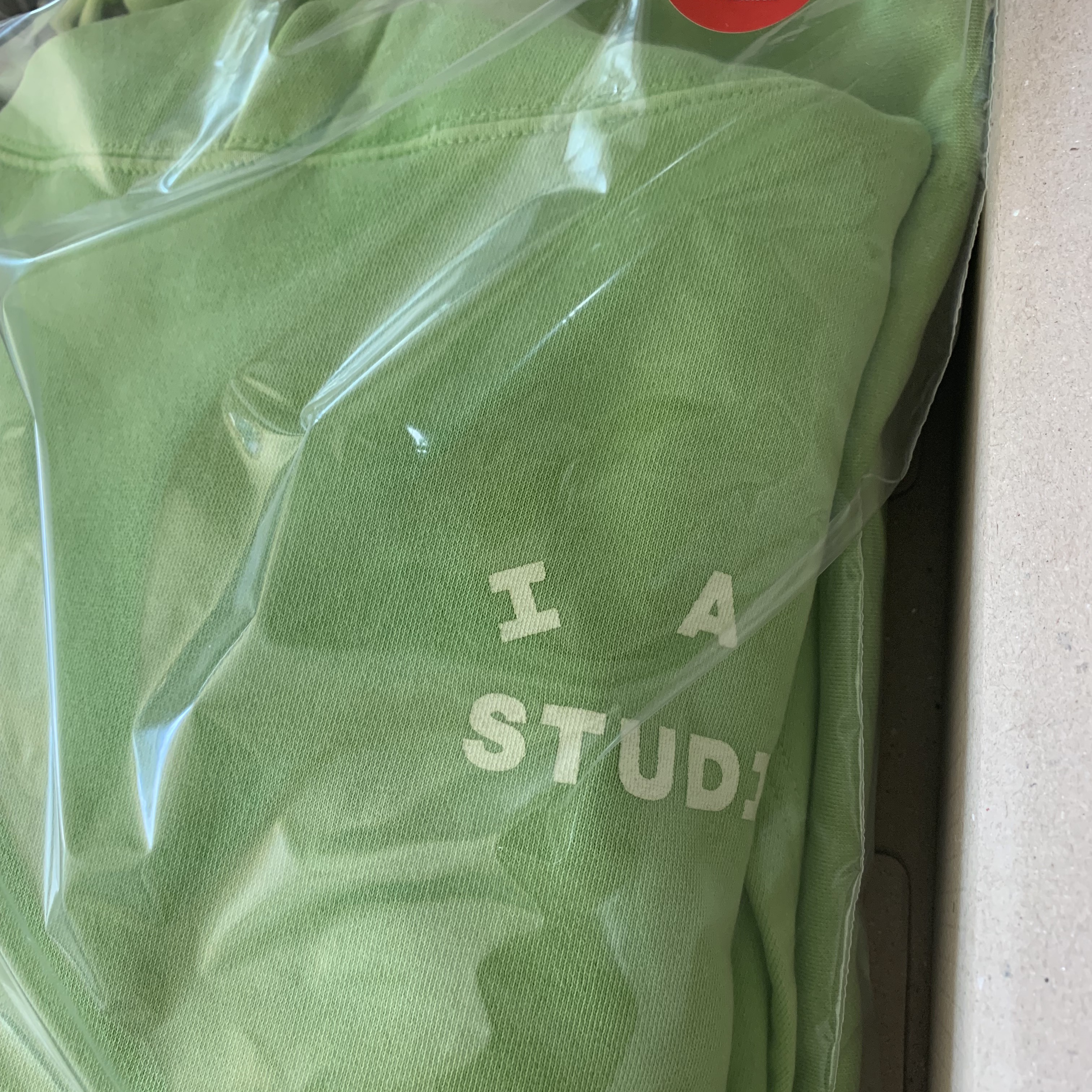 IAB Studio Pigment Hoodie & Sack Apple Green 착용 스타일 - 1