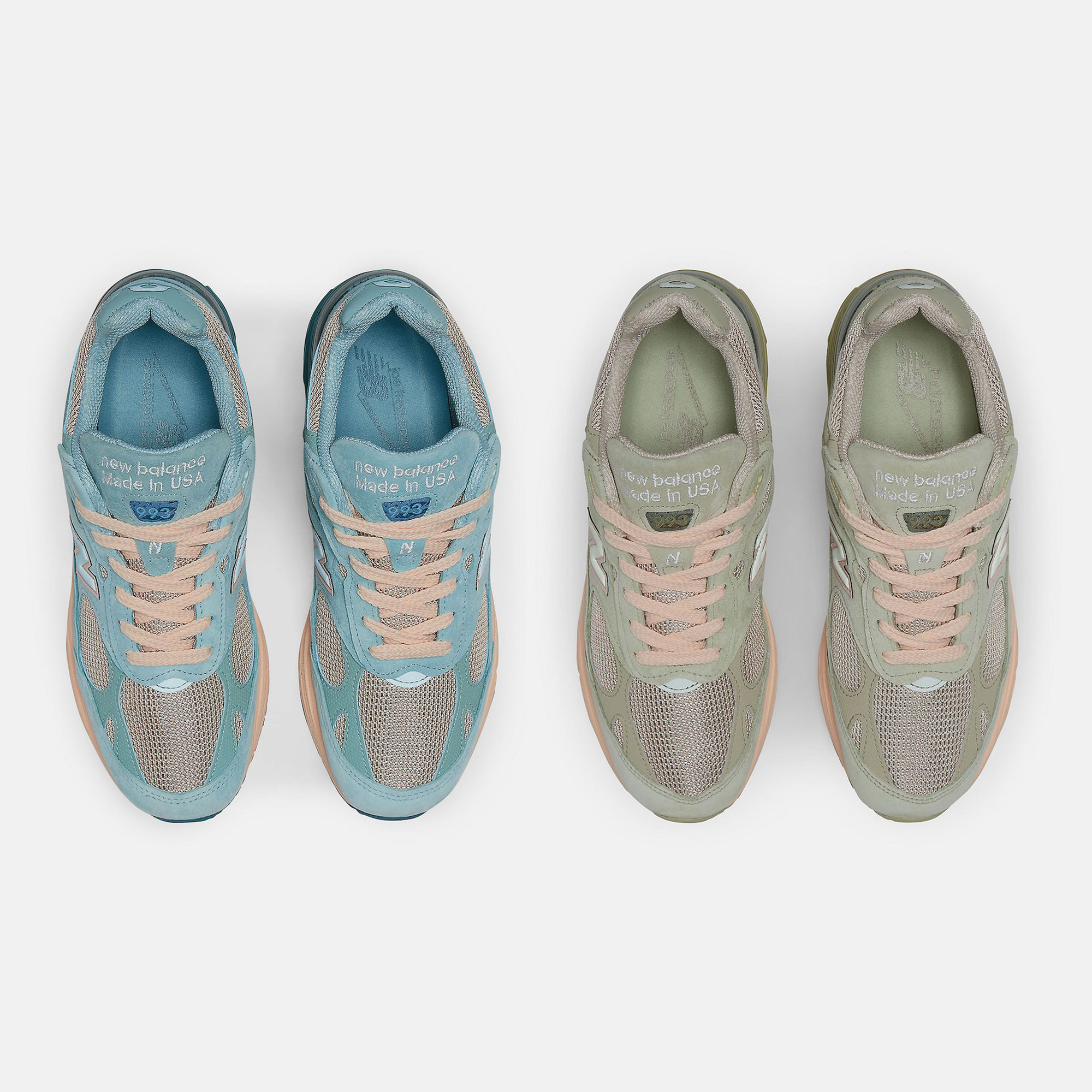 New Balance x Joe Freshgoods 993 Made in USA Arctic Blue, New Balance x Joe Freshgoods 993 Made in USA Sage ์ฐฉ์ฉ ์คํ์ผ - 4
