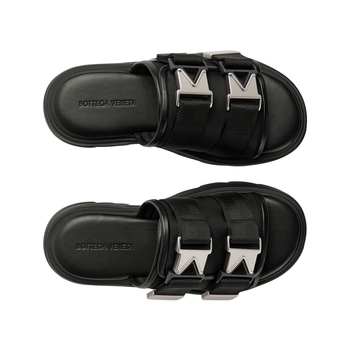 (W) 보테가 베네타 플래쉬 패딩 테크니컬 패브릭 플랫 샌들 블랙((W) Bottega Veneta Flash Padded Technical Fabric Flat Sandals Black) - 2
