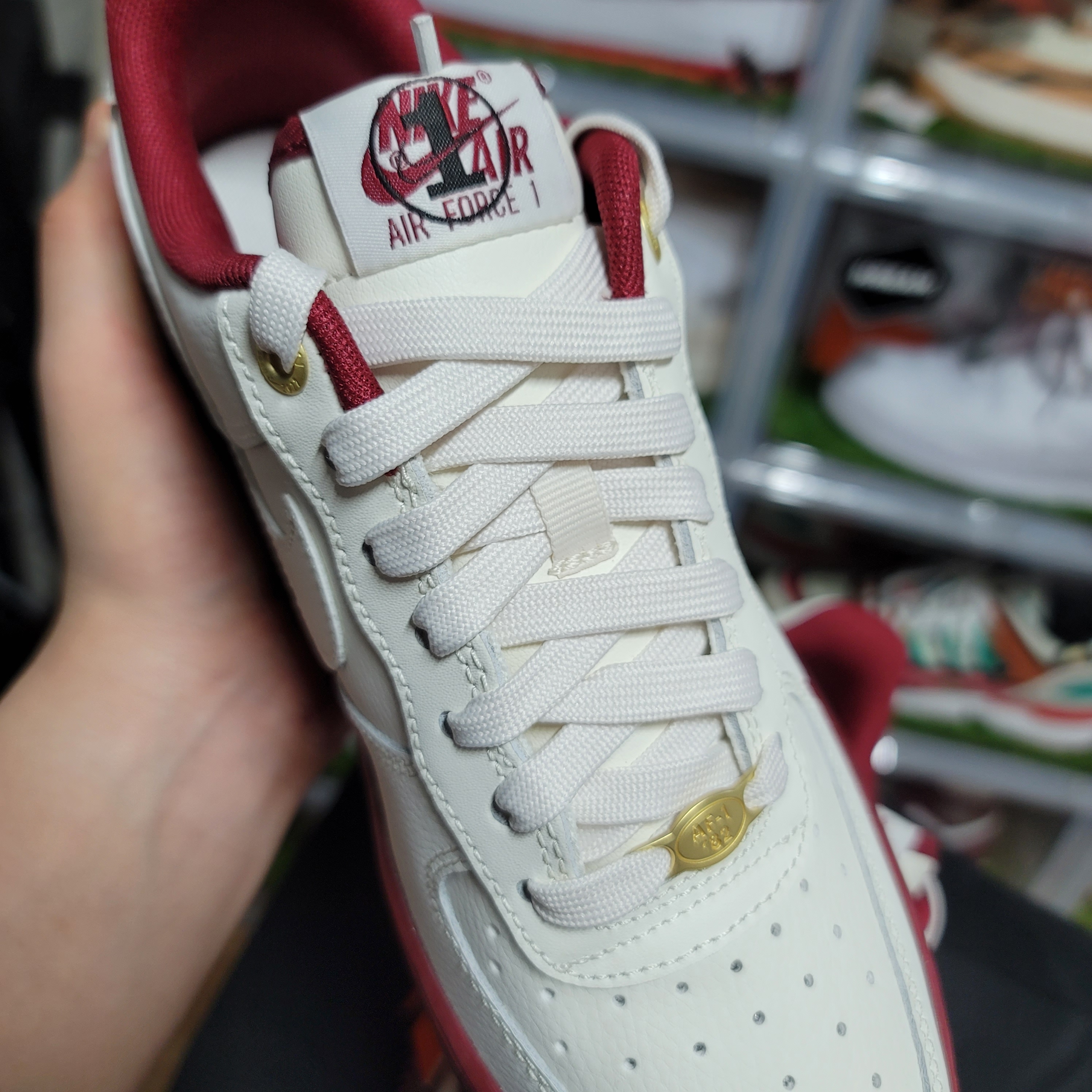 (W) Nike Air Force 1 '07 SE 40th Anniversary Join Forces Sail Team Red 착용 스타일 - 2