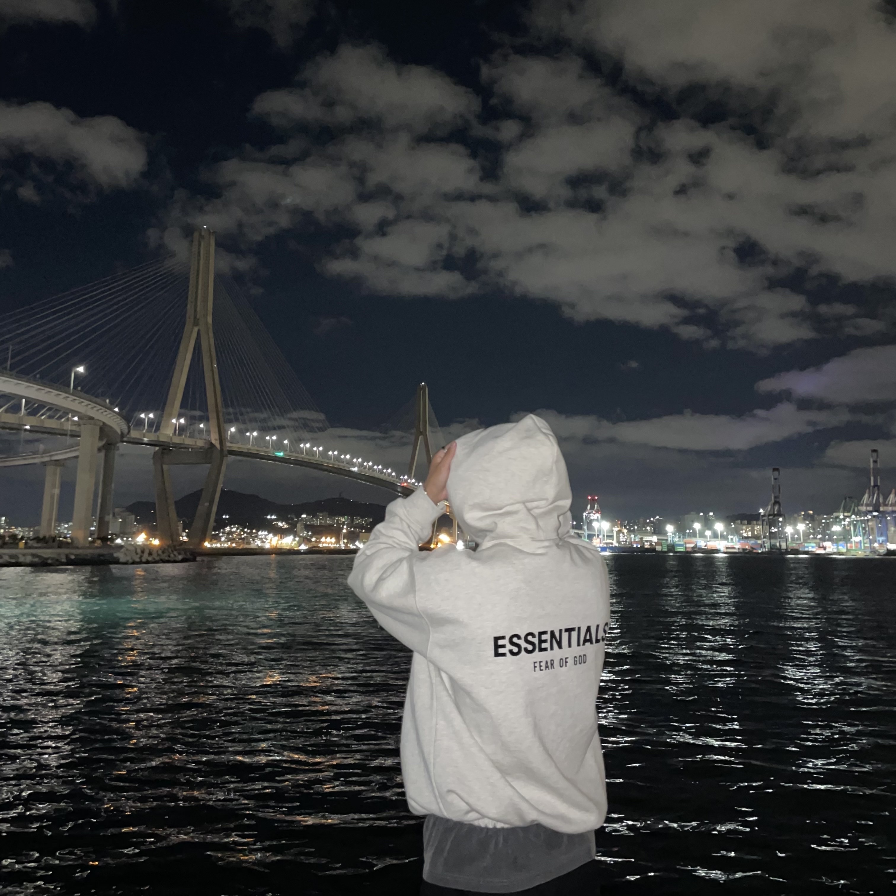 Essentials Pull-Over Hoodie Oatmeal - 21SS 착용 스타일 - 1