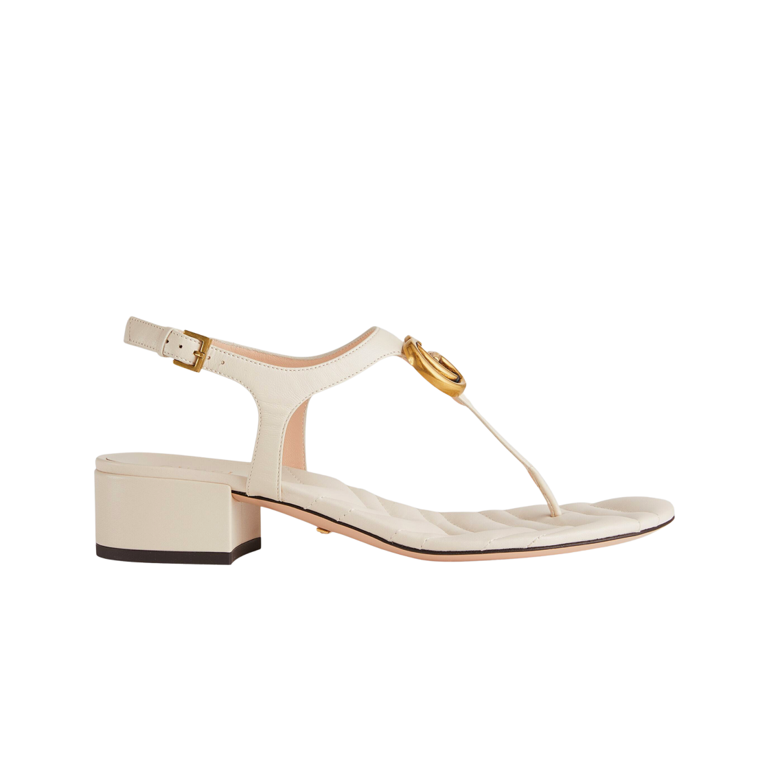 (W) 구찌 더블 G 레더 샌들 화이트