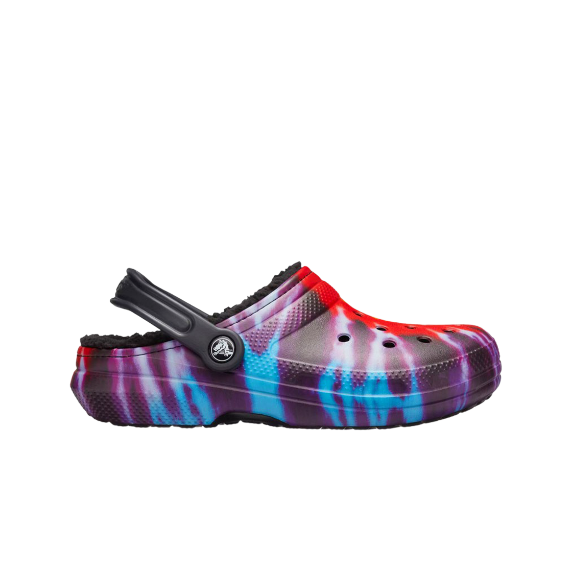 크록스 클래식 라인드 타이 다이 클로그 멀티 블랙