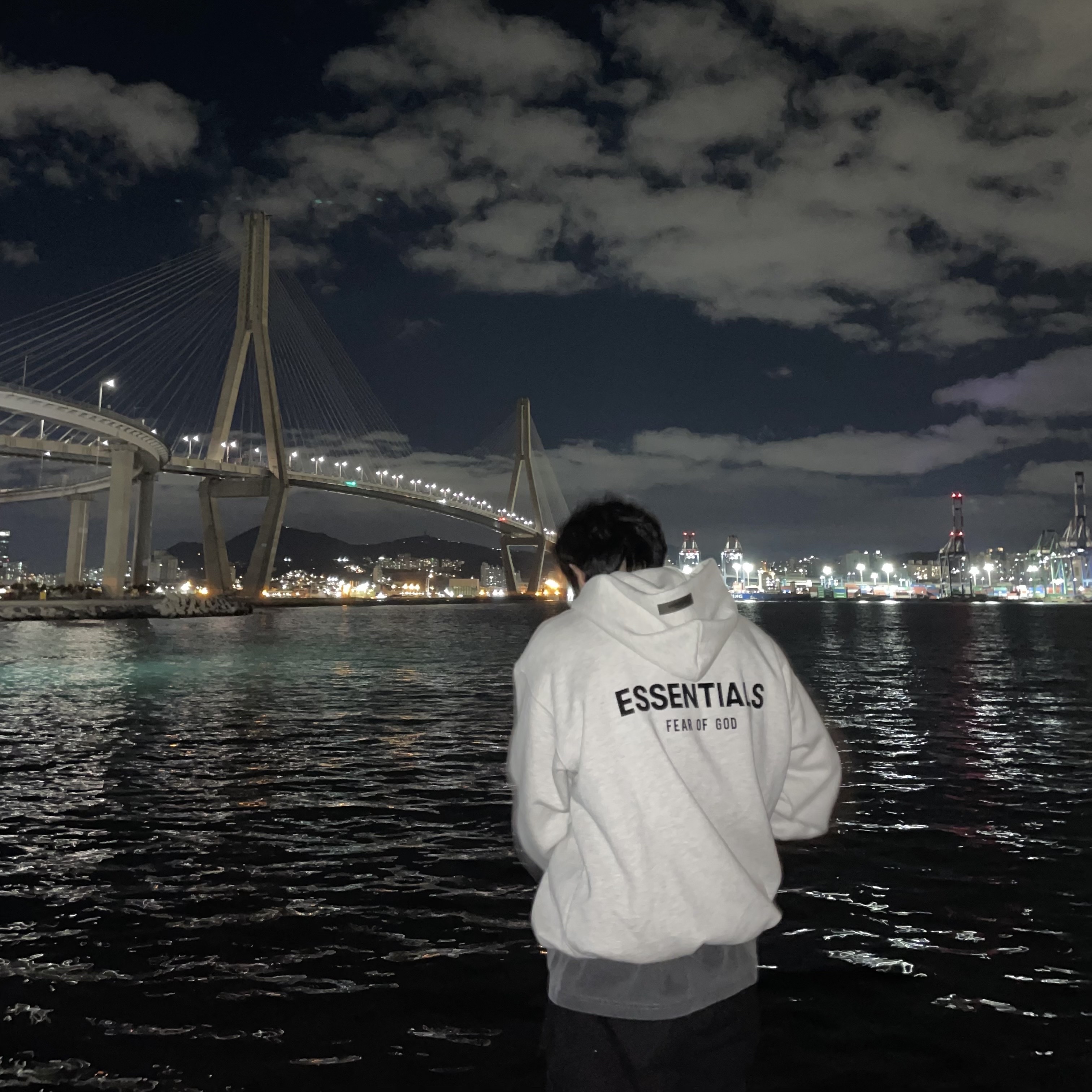 Essentials Pull-Over Hoodie Oatmeal - 21SS 착용 스타일 - 2