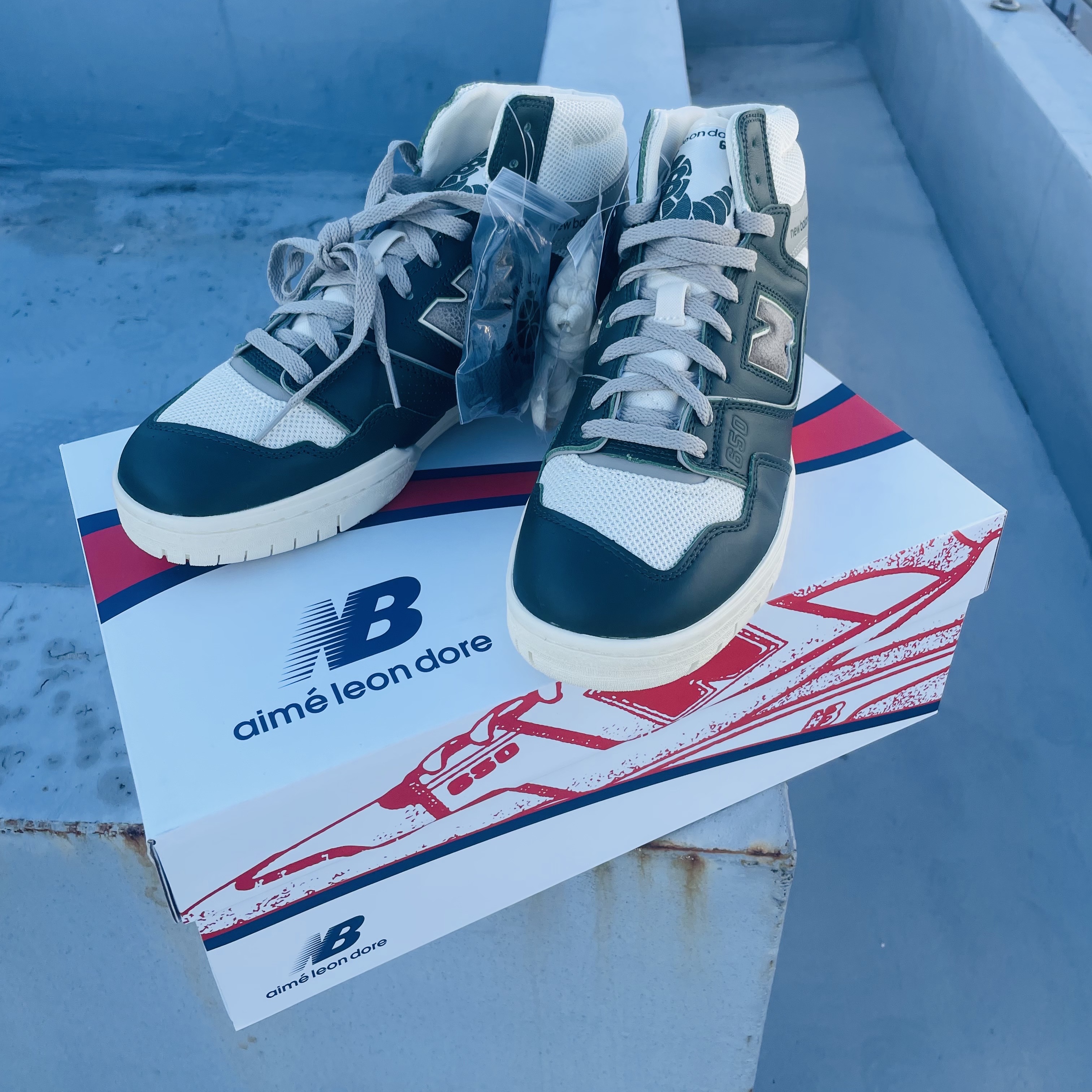 New Balance x Aime Leon Dore 650R Forest Green 착용 스타일 - 1