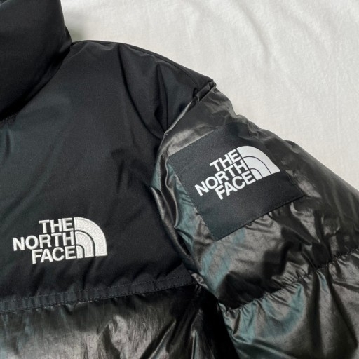(W) The North Face White Label Novelty Nuptse Down Jacket Black 착용 스타일