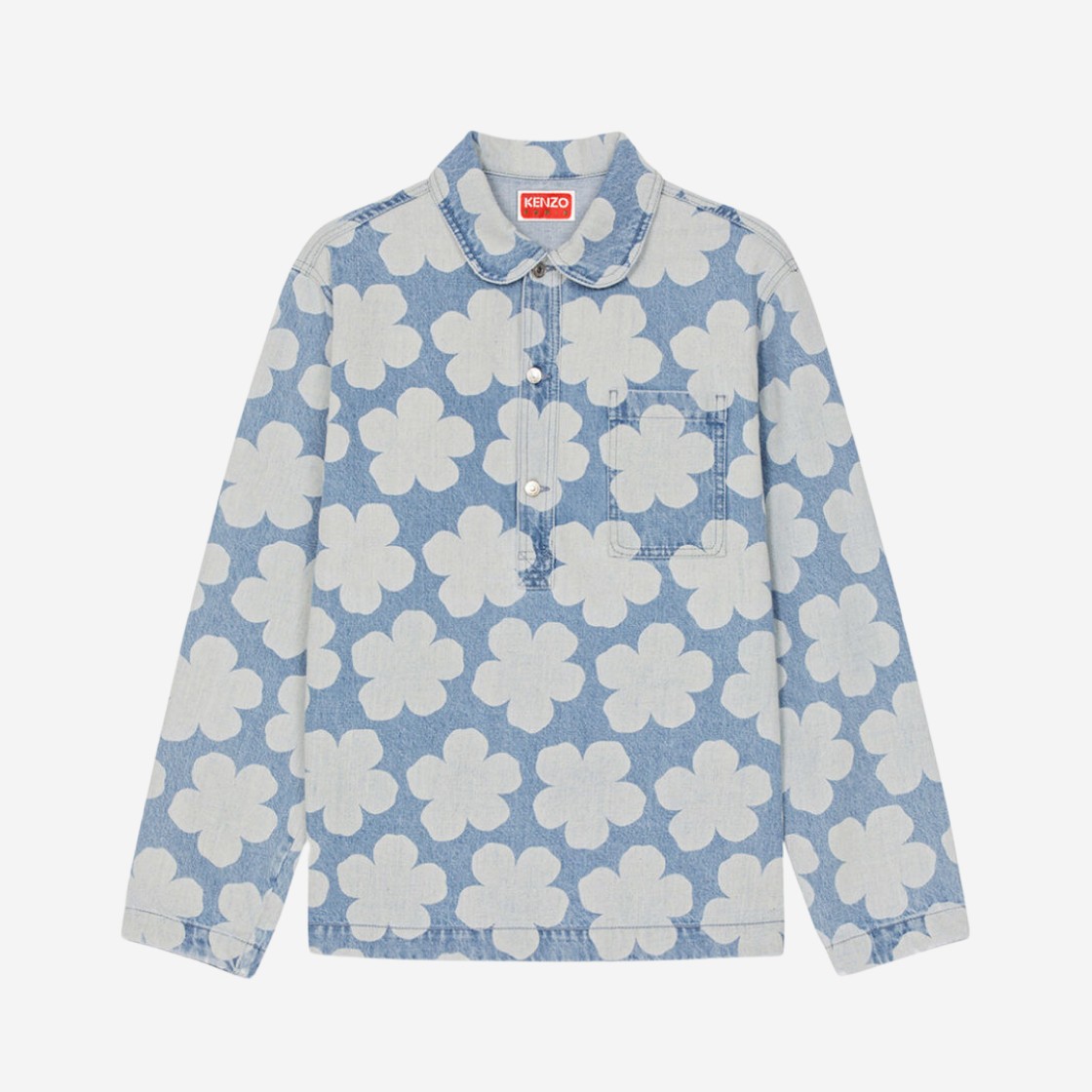 Kenzo Hana Dots Denim Overshirt Sky Blue 상세 이미지 1