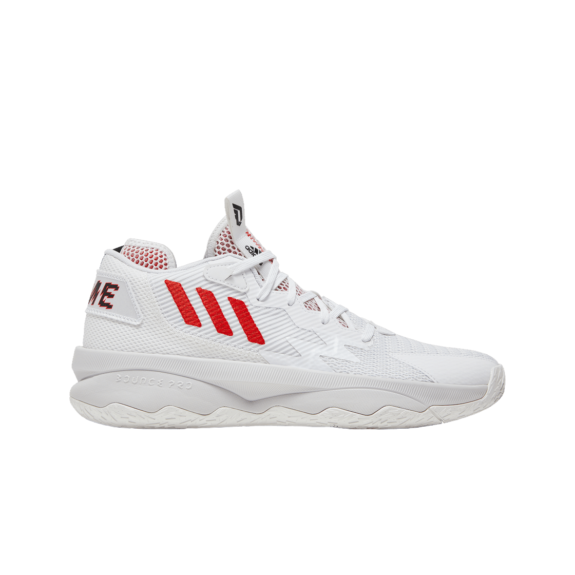 아디다스 데임 8 클라우드 화이트 비비드 레드(Adidas Dame 8 Cloud White Vivid Red)