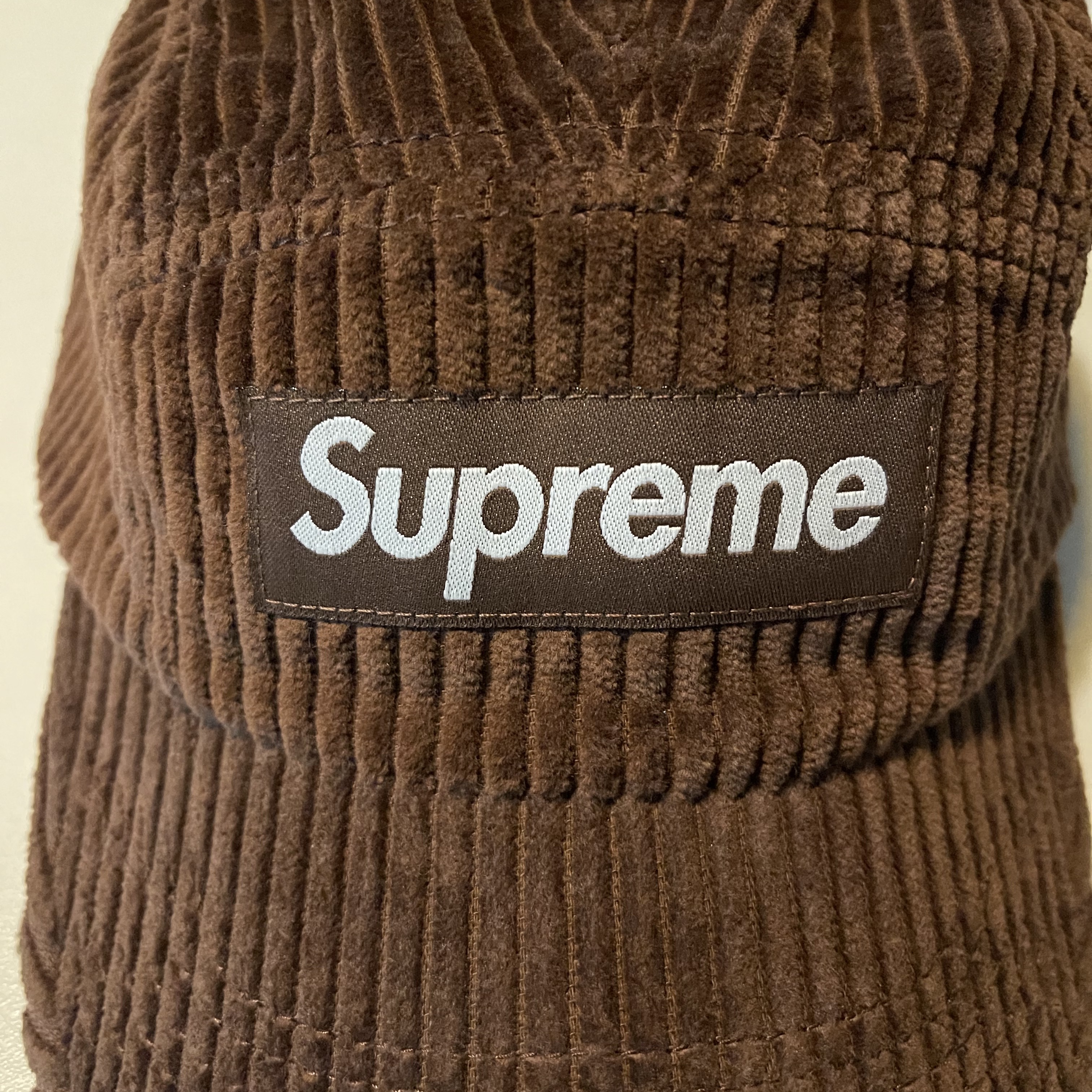 Supreme Corduroy Camp Cap Brown - 22SS 착용 스타일 - 2