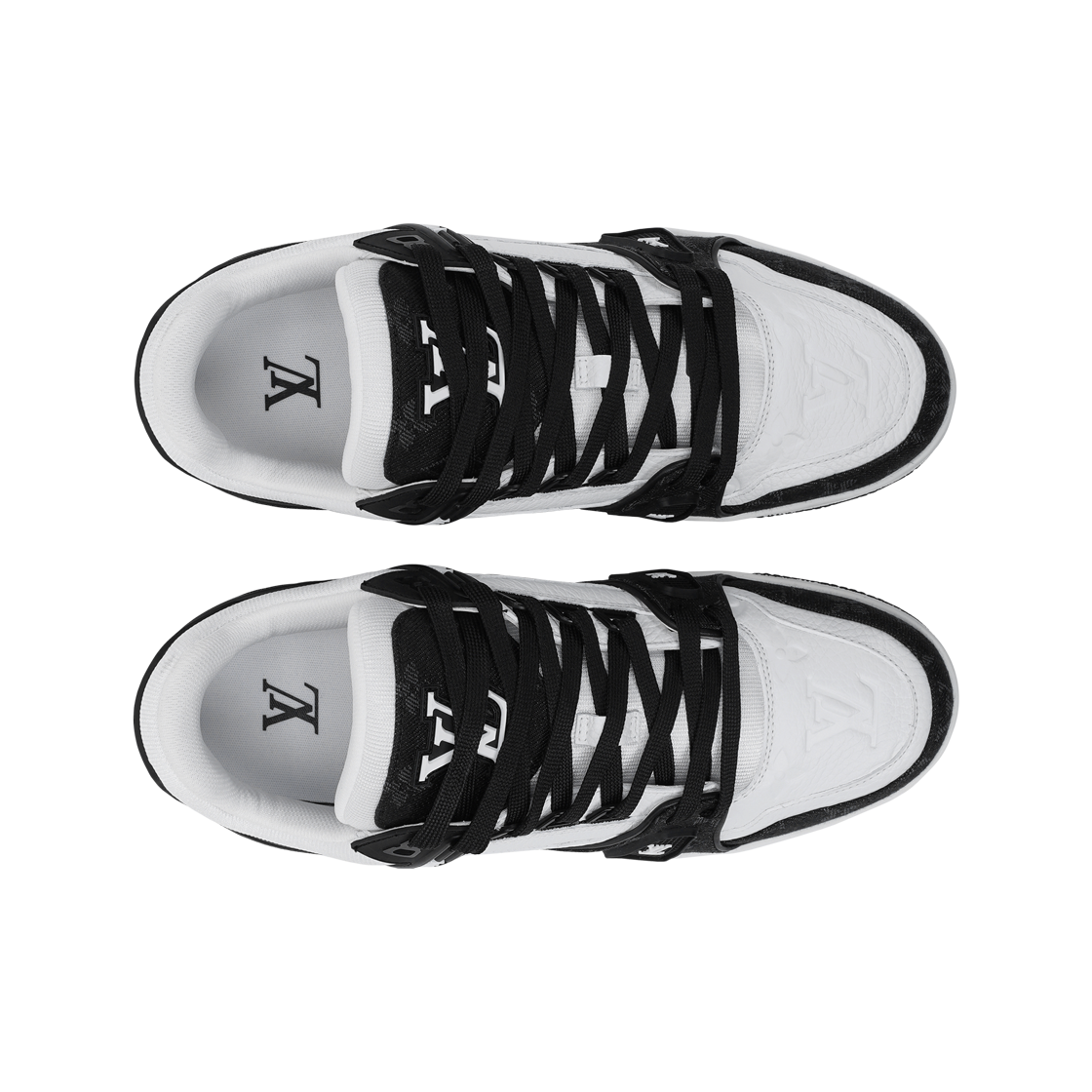 루이비통 LV 트레이너 스니커즈 모노그램 데님 화이트 블랙(Louis Vuitton LV Trainer Sneakers Monogram Denim White Black) - 3
