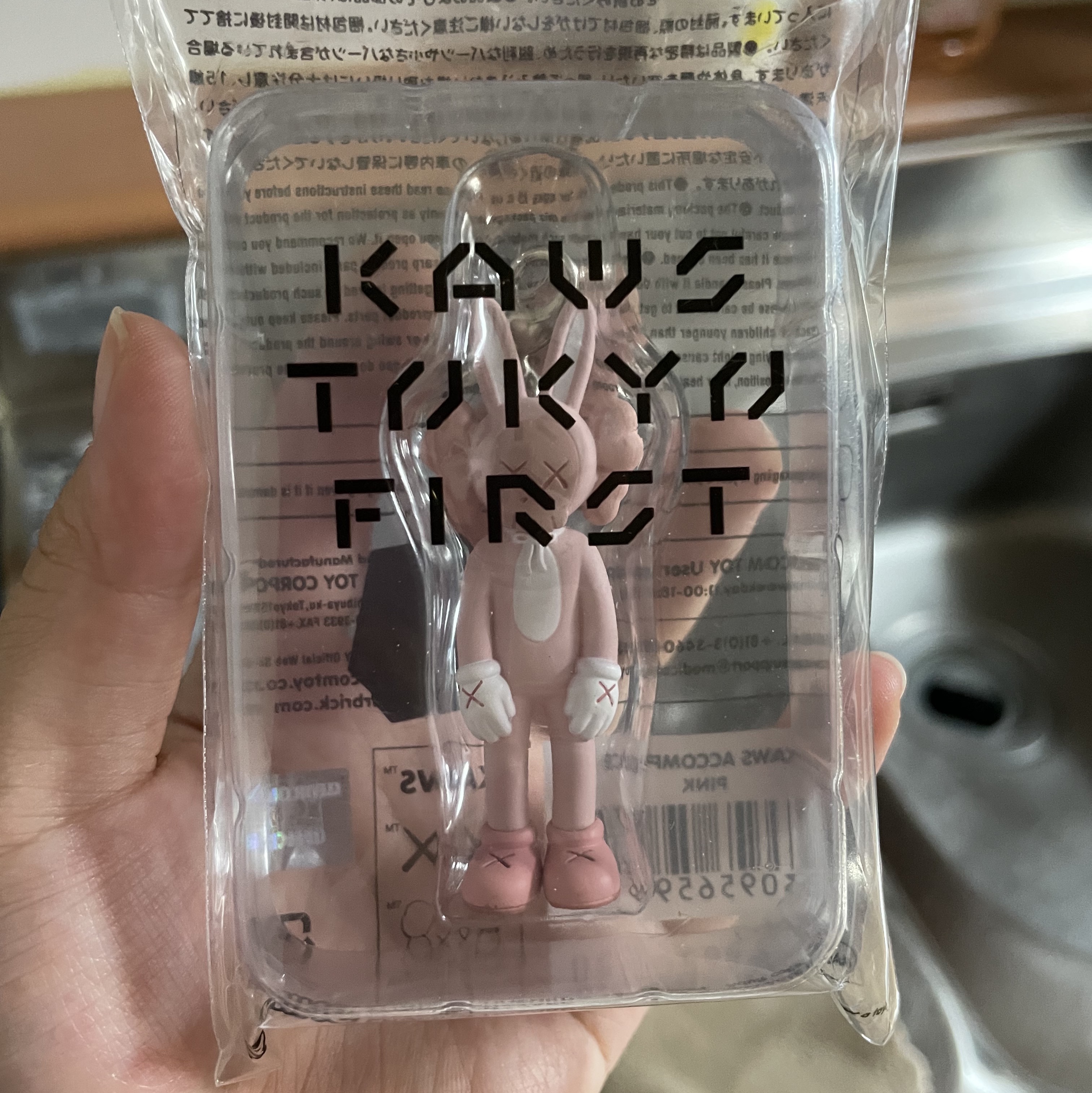 Kaws Tokyo First Accomplice Keychain Pink 착용 스타일