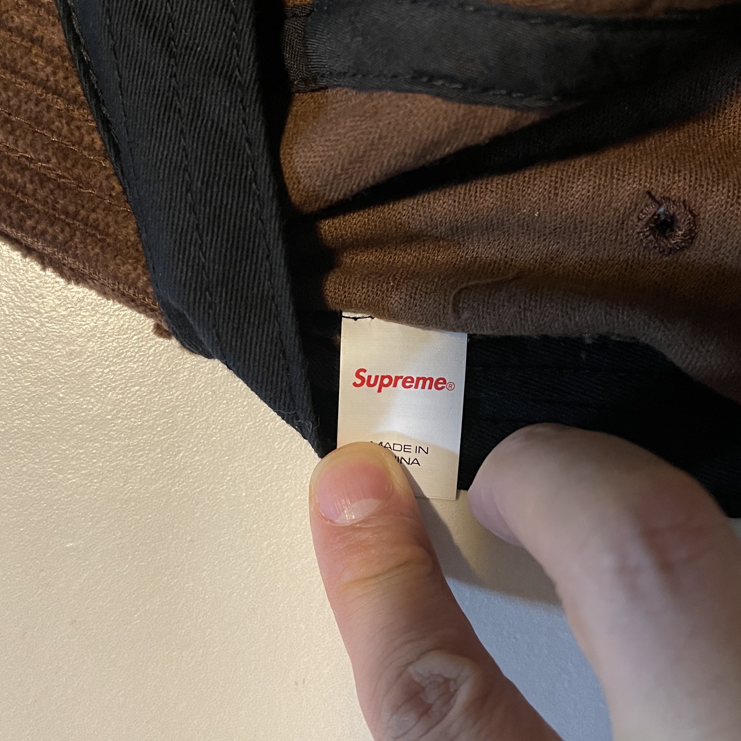 Supreme Corduroy Camp Cap Brown - 22SS 착용 스타일 - 5