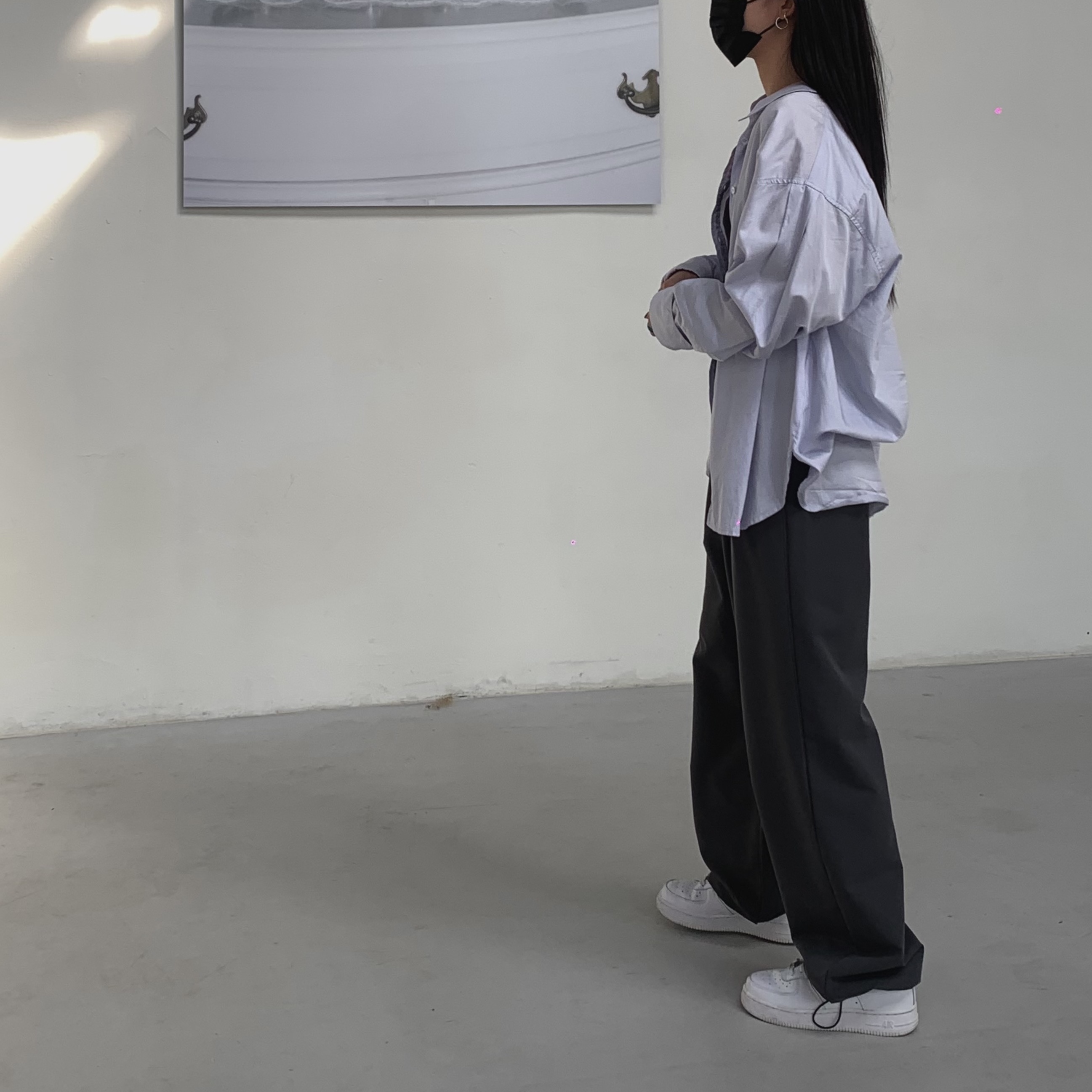 (W) Nike Air Force 1 '07 Low White 착용 스타일 - 2