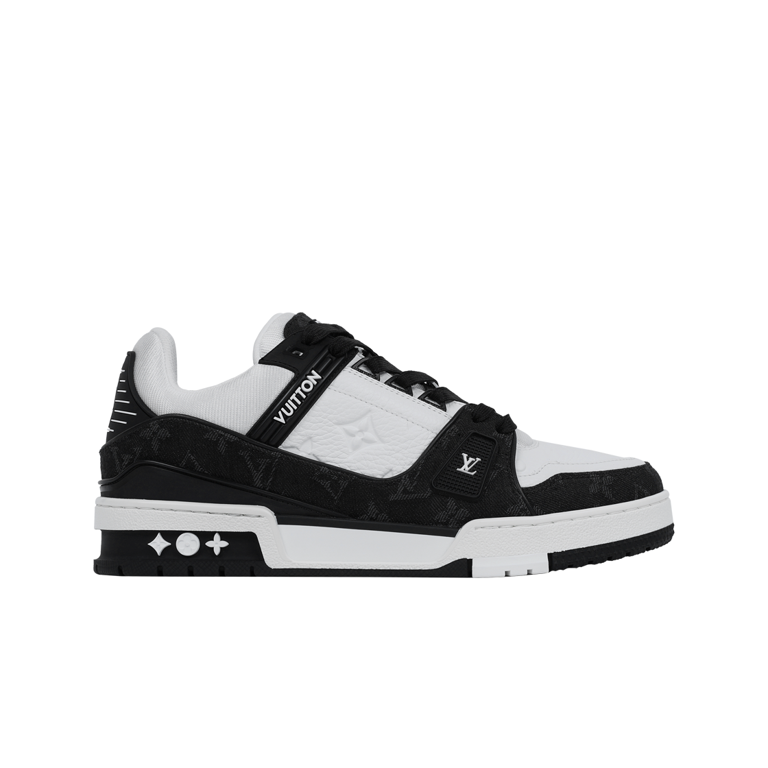 루이비통 LV 트레이너 스니커즈 모노그램 데님 화이트 블랙
