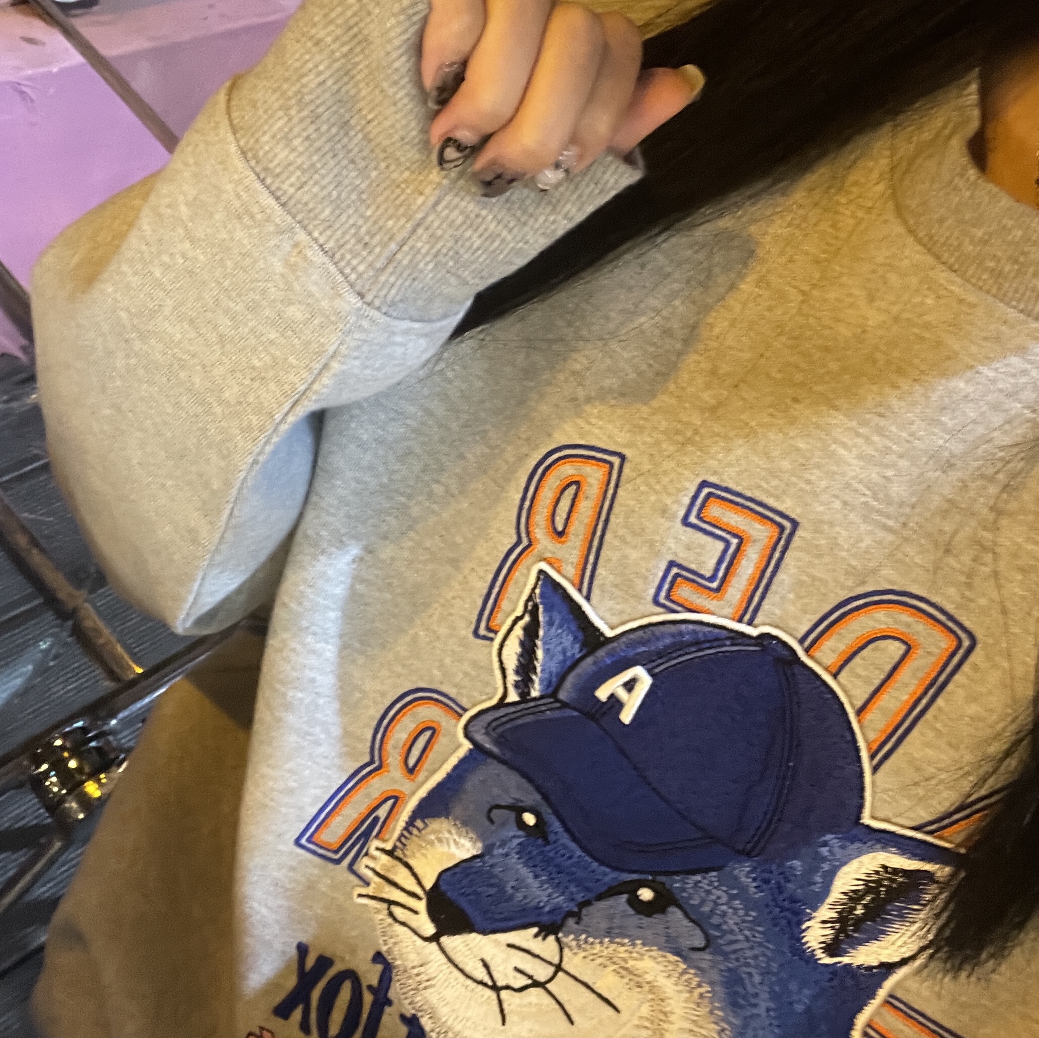 Maison Kitsune x Ader Error The Bluest Fox Sweatshirt Grey 착용 스타일