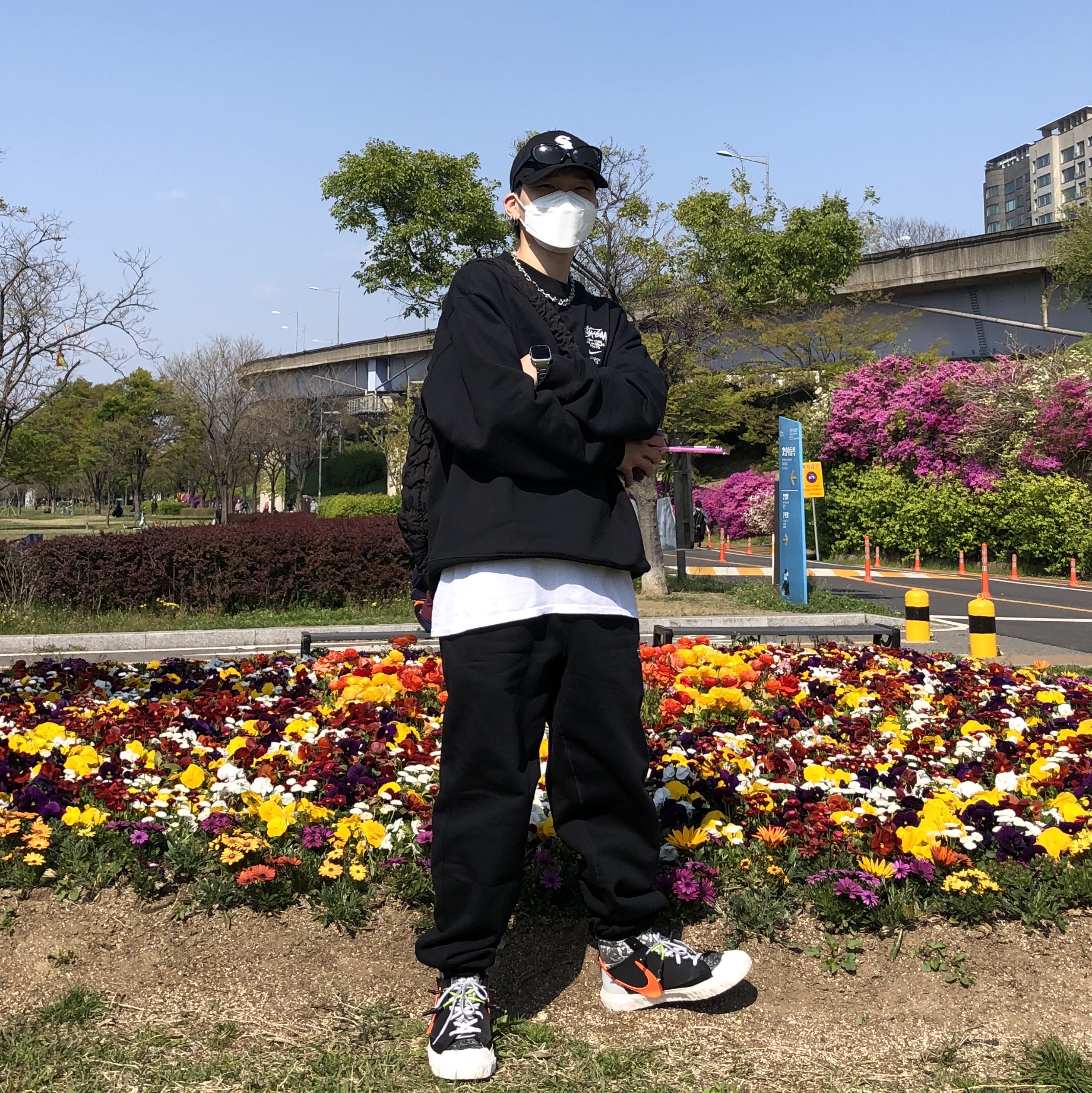 Nike x Stussy NRG ZR Fleece Crewneck Black - US/EU, Nike x Stussy NRG ZR Fleece Pants Black - US/EU 착용 스타일