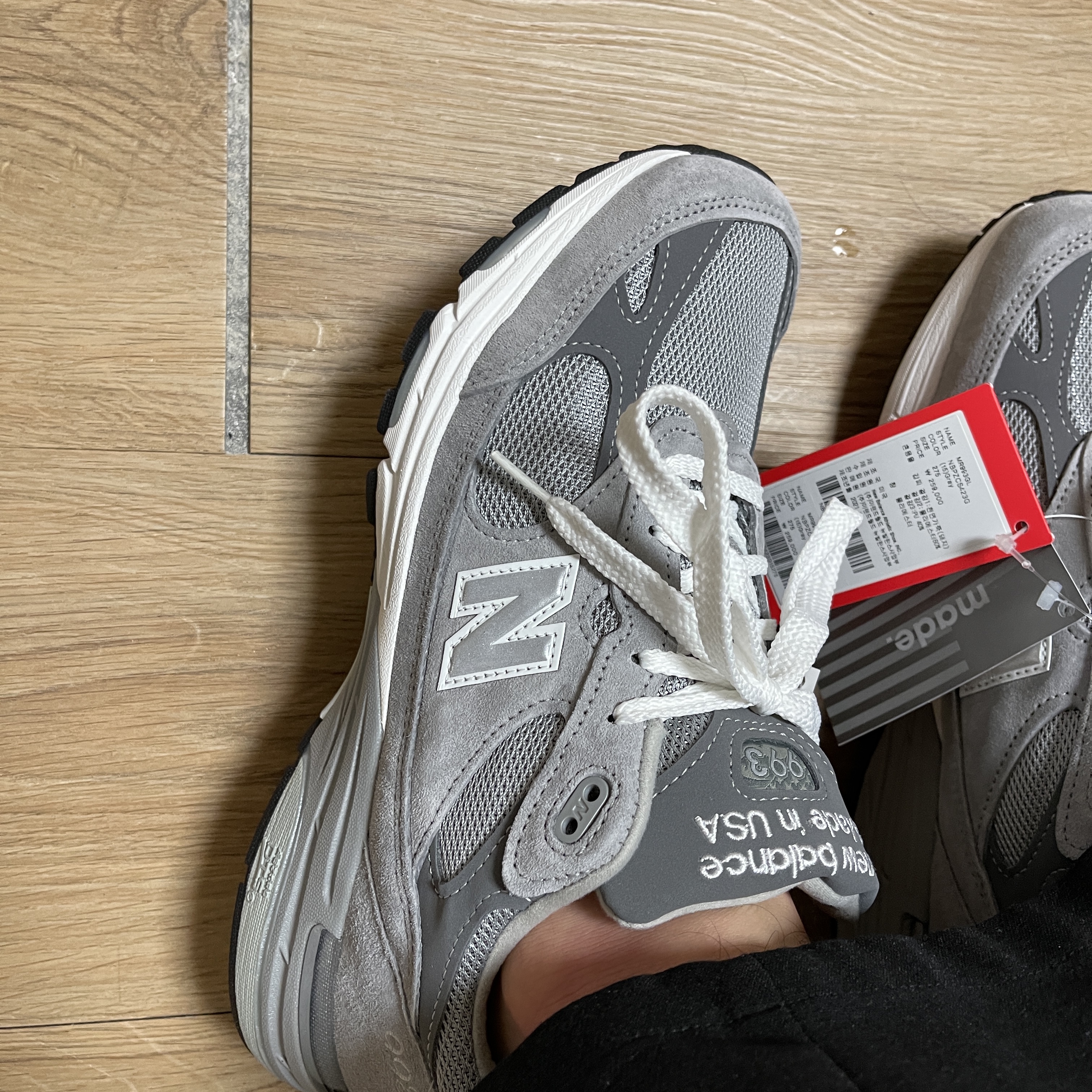 New Balance 993 Made in USA Grey - D Standard 착용 스타일 - 2