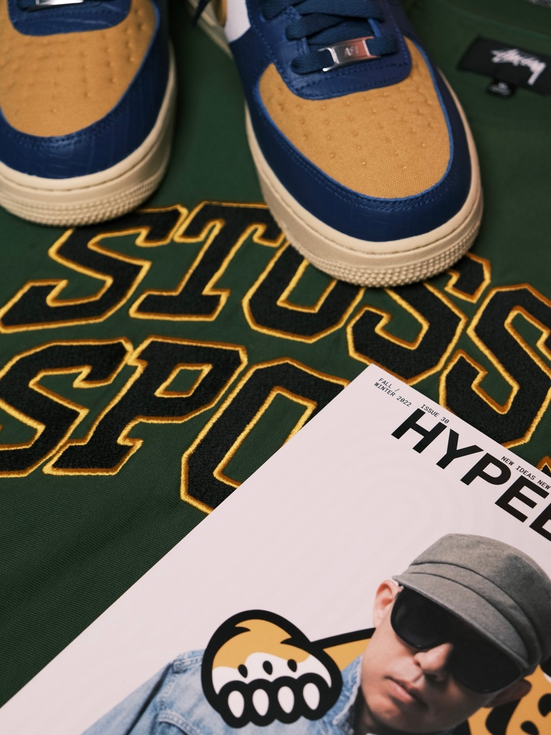 Stussy Relaxed Oversized Crew Green 착용 스타일