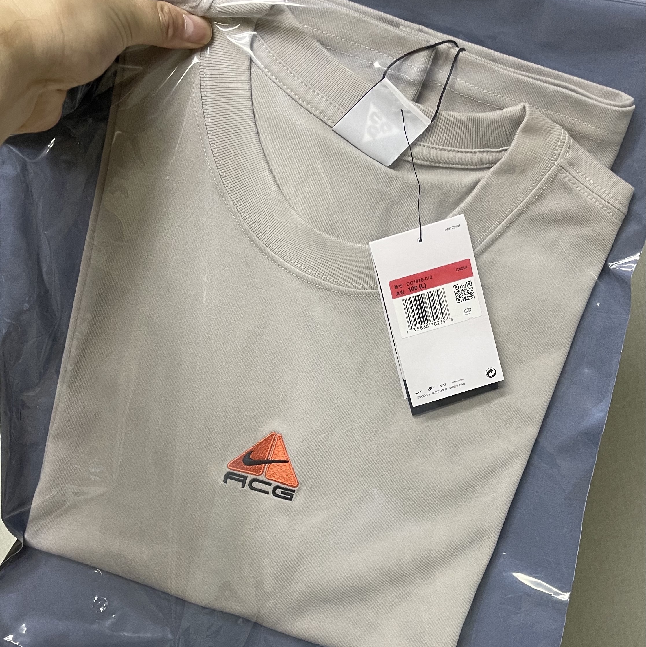 Nike ACG LBR Lungs T-Shirt Light Iron Ore - Asia 착용 스타일