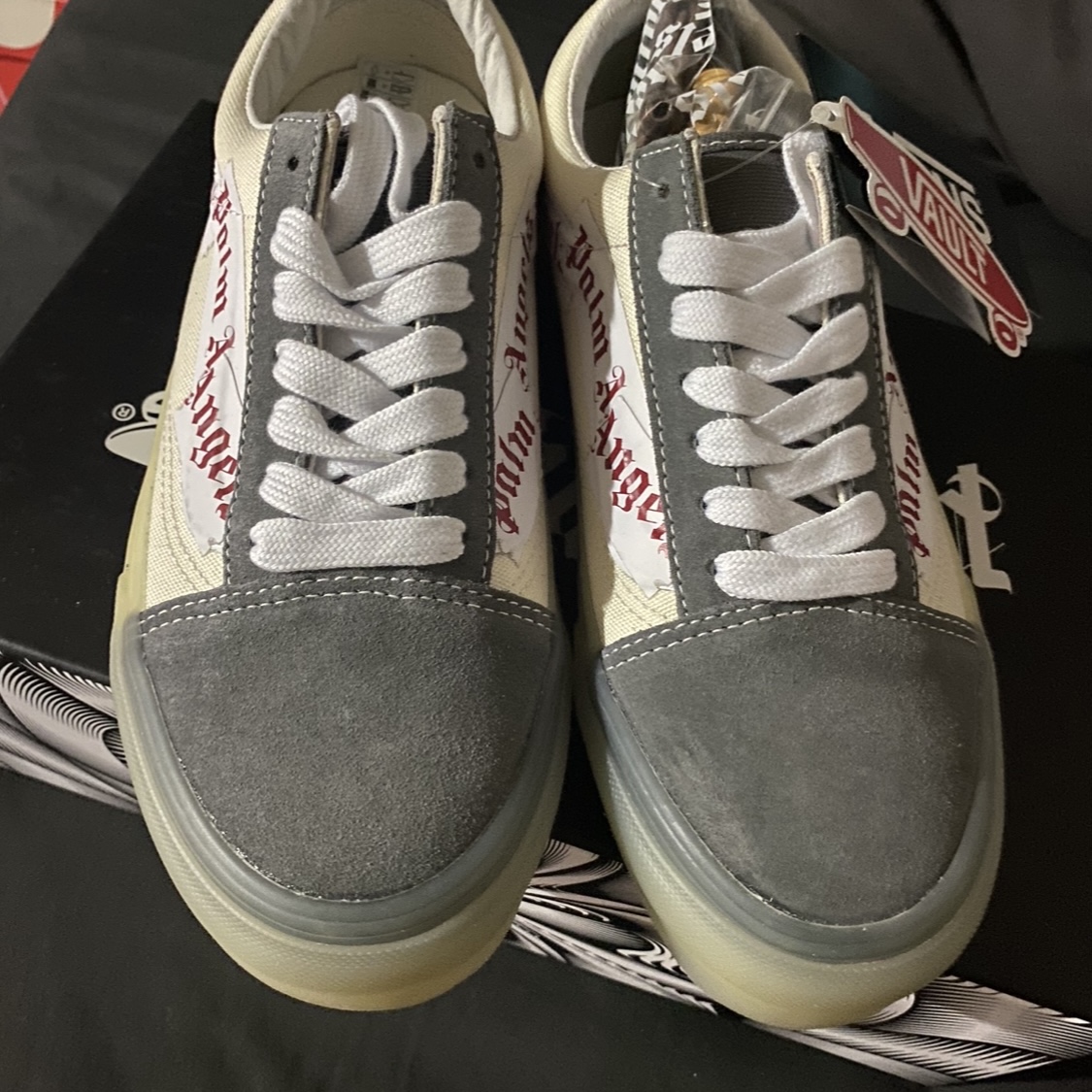 Vans Vault x Palm Angels Old Skool VLT LX Pewter 착용 스타일 - 1