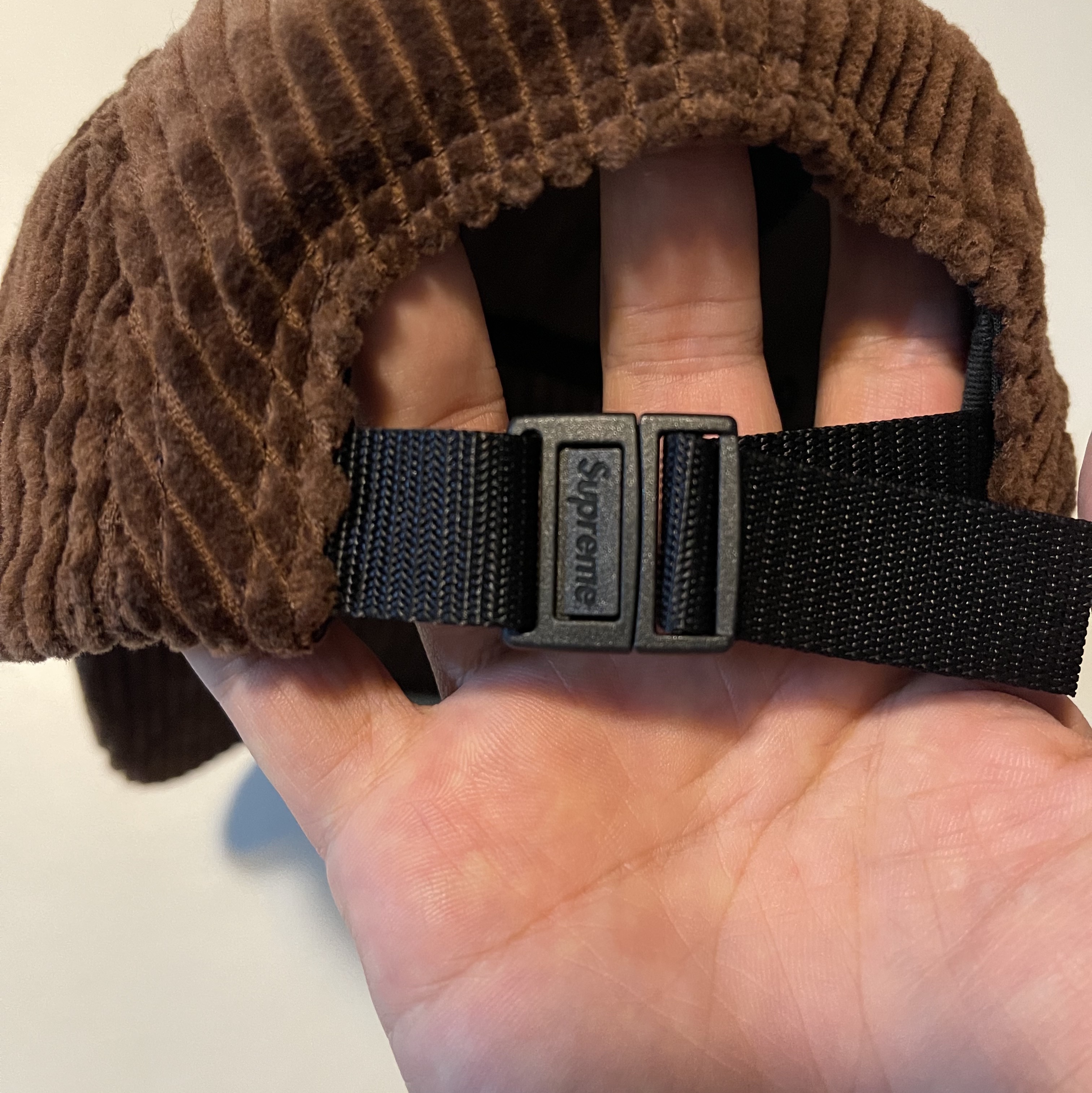Supreme Corduroy Camp Cap Brown - 22SS 착용 스타일 - 4