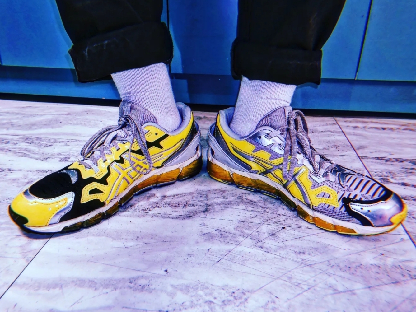 Asics x GmbH Gel-Quantum 360 6 Pure Silver Sour Yuzu 착용 스타일