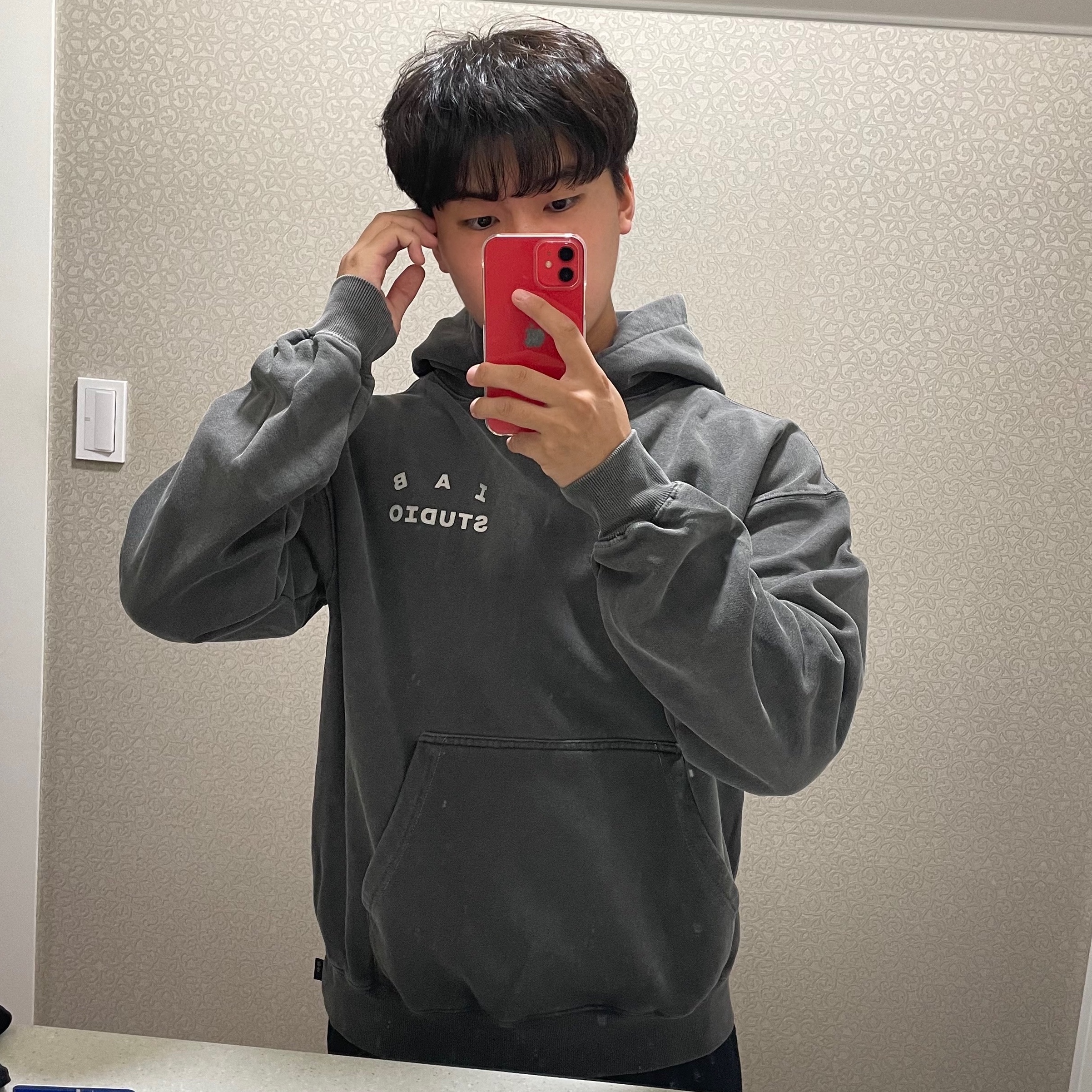 IAB Studio Pigment Hoodie & Sack Black, IAB Studio Pigment Hoodie Black 착용 스타일
