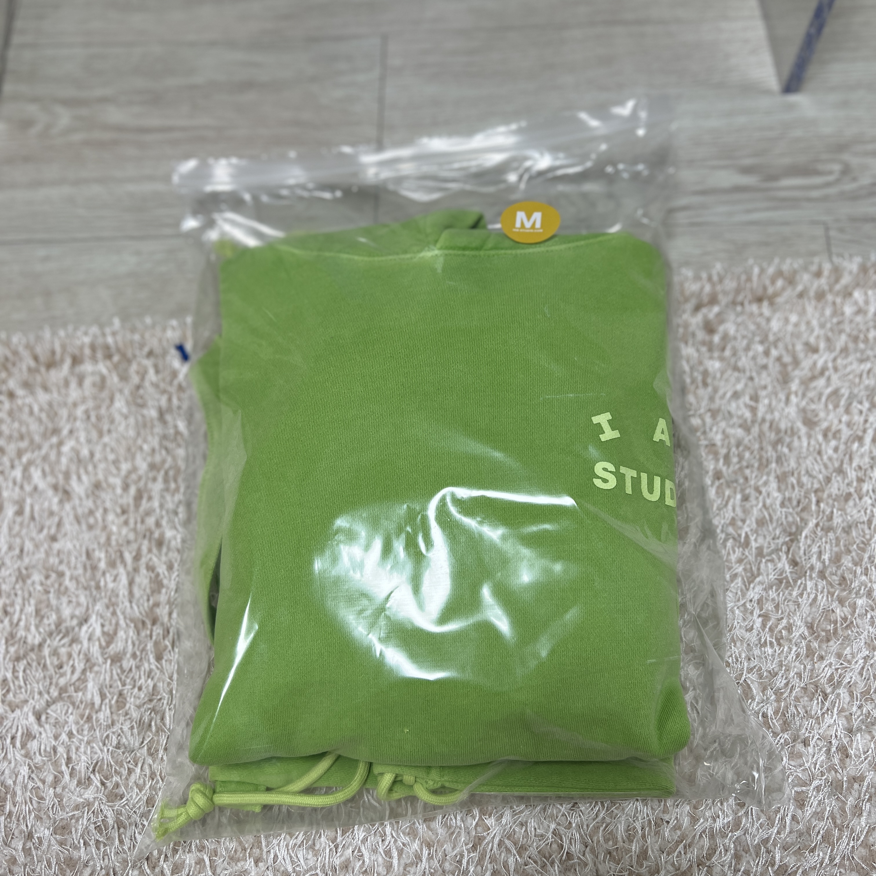 IAB Studio Pigment Hoodie & Sack Apple Green 착용 스타일 - 3