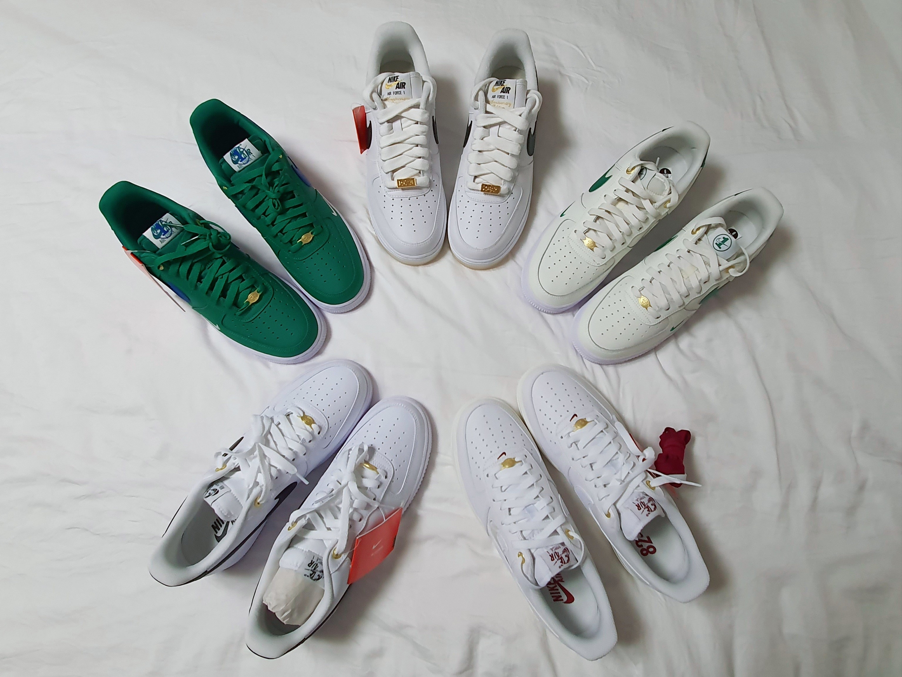Nike Air Force 1 '07 LV8 40th Anniversary Join Forces Sail Malachite, Nike Air Force 1 '07 LV8 40th Anniversary Join Forces White Black 착용 스타일 - 4